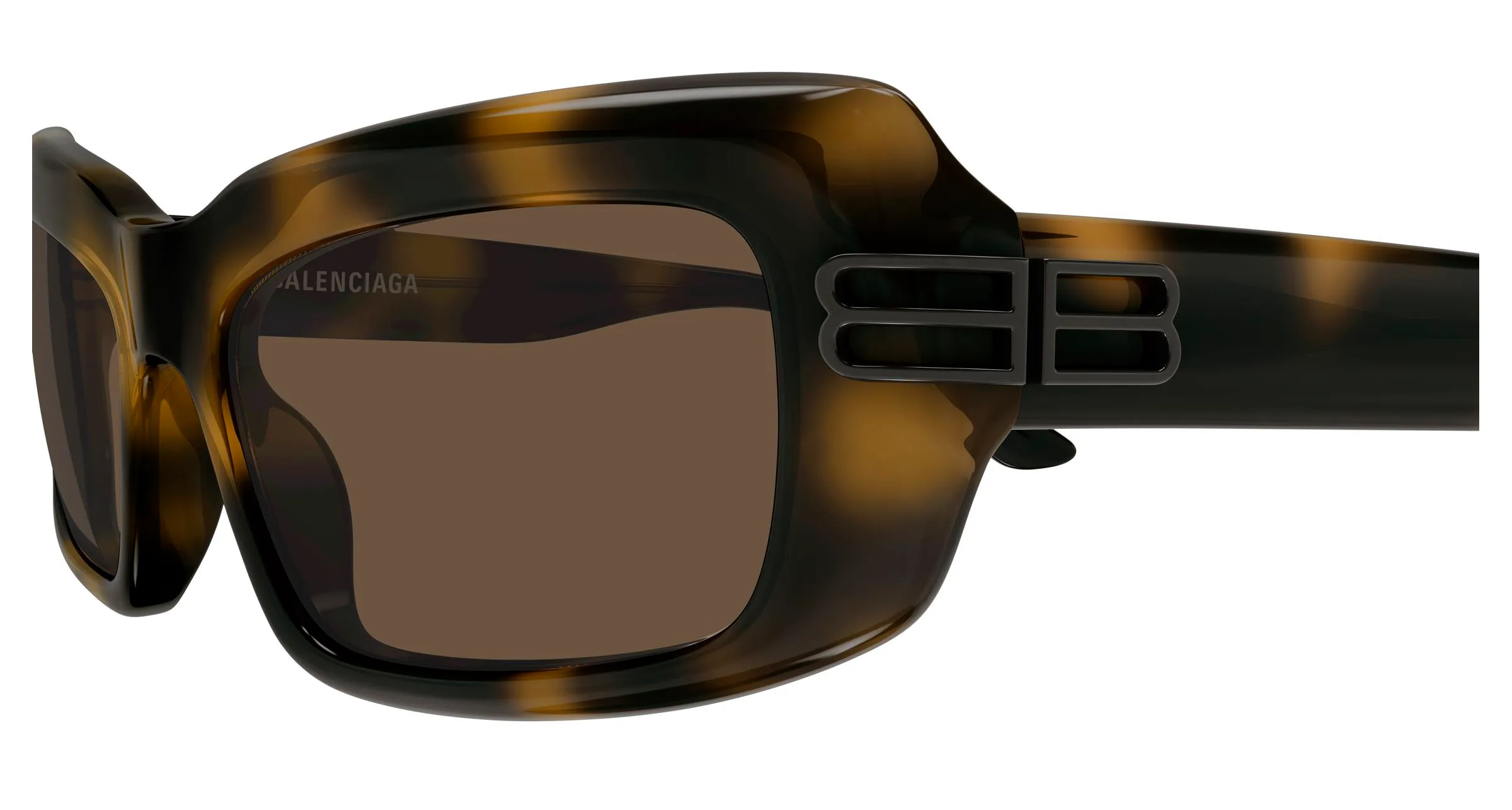 Balenciaga BB0432S 006 Occhiali da sole Acetato Havana Marrone Squadrata - immagine 3