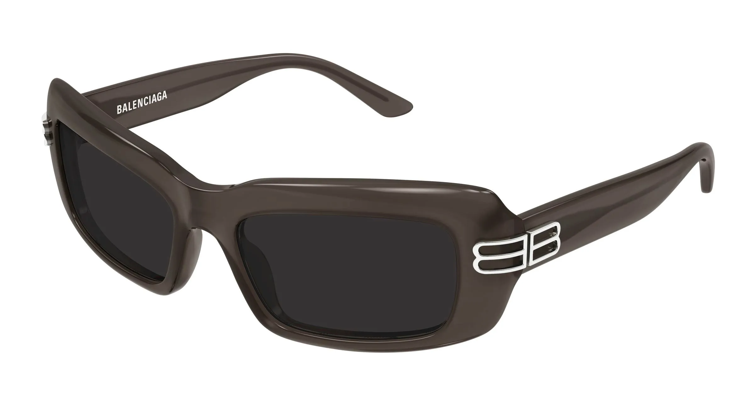 Balenciaga BB0432S 005 Occhiali da sole Acetato Grigio Grigio Squadrata - immagine 1