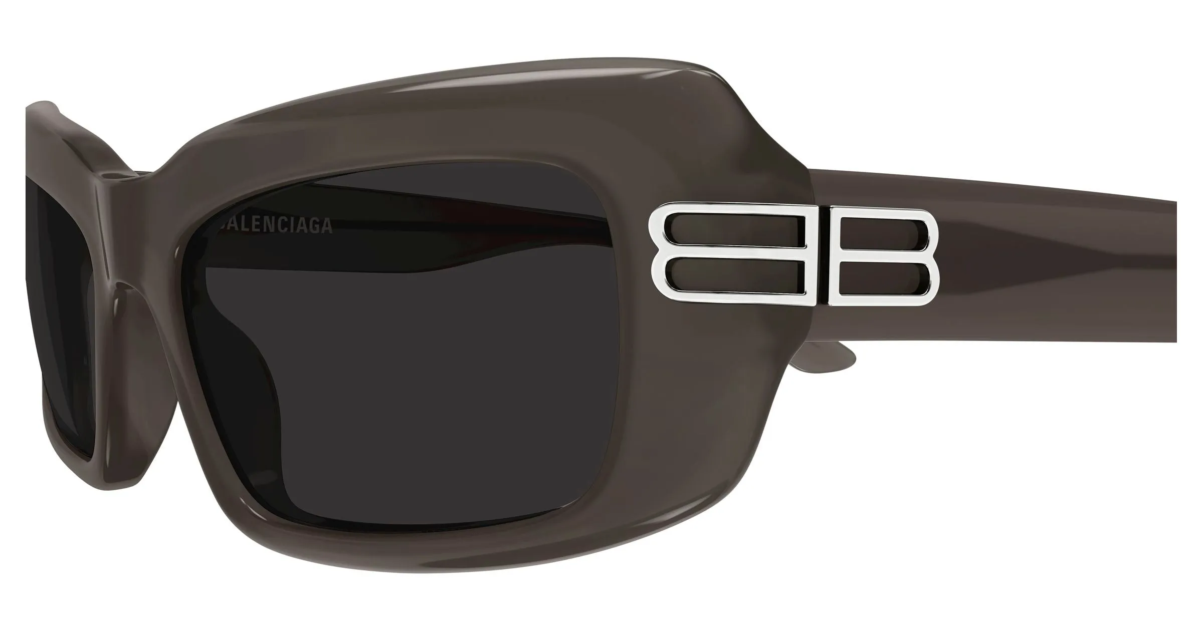 Balenciaga BB0432S 005 Occhiali da sole Acetato Grigio Grigio Squadrata - immagine 3