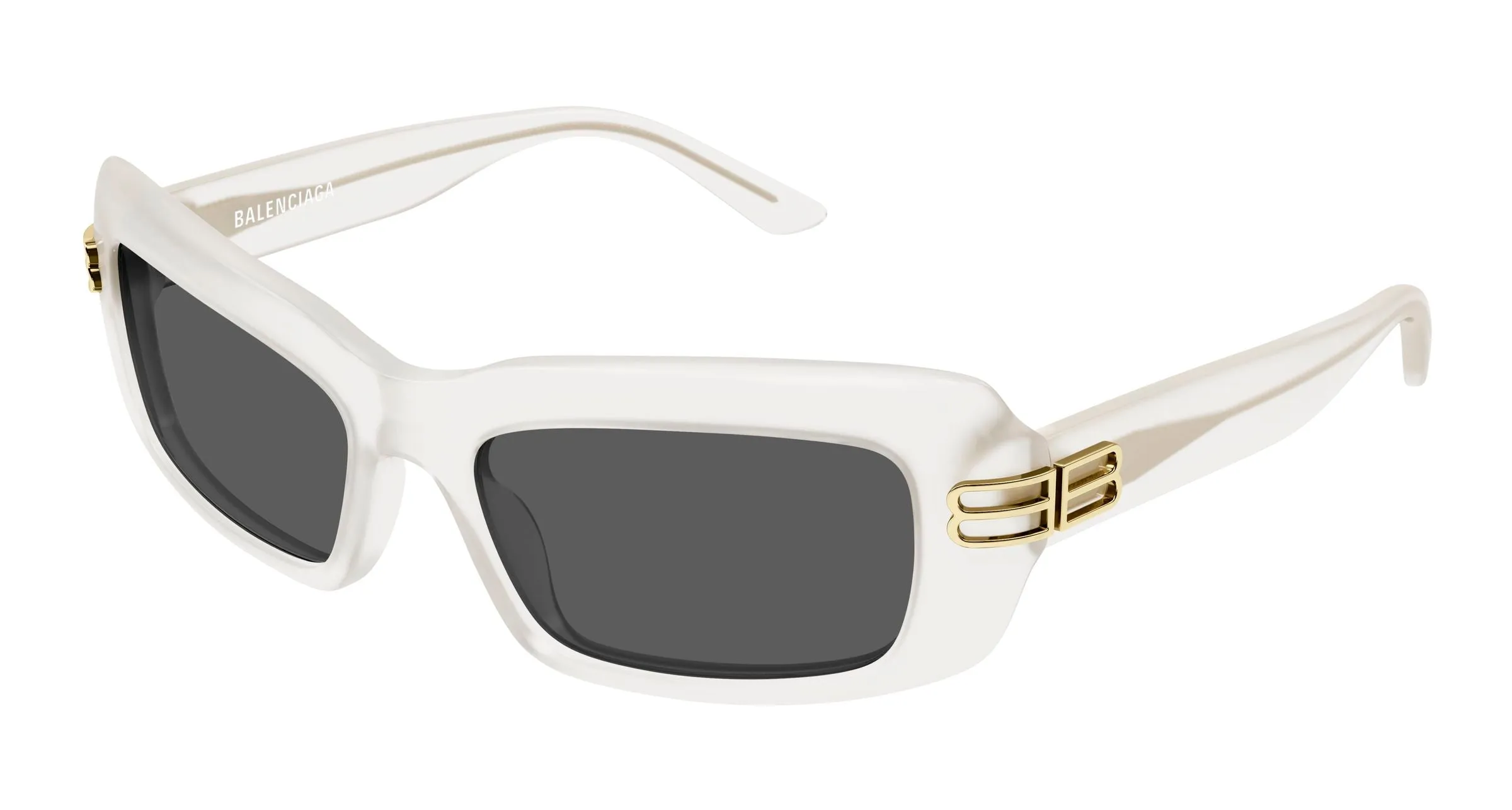 Balenciaga BB0432S 003 Occhiali da sole Acetato Bianco Grigio Squadrata - immagine 1
