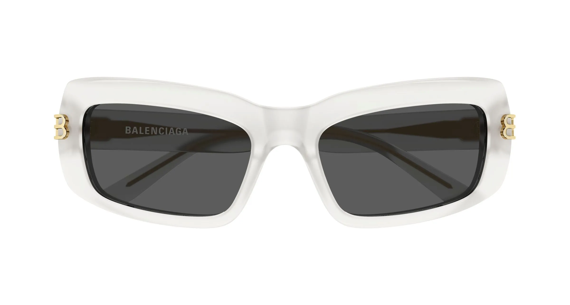 Balenciaga BB0432S 003 Occhiali da sole Acetato Bianco Grigio Squadrata - immagine 2