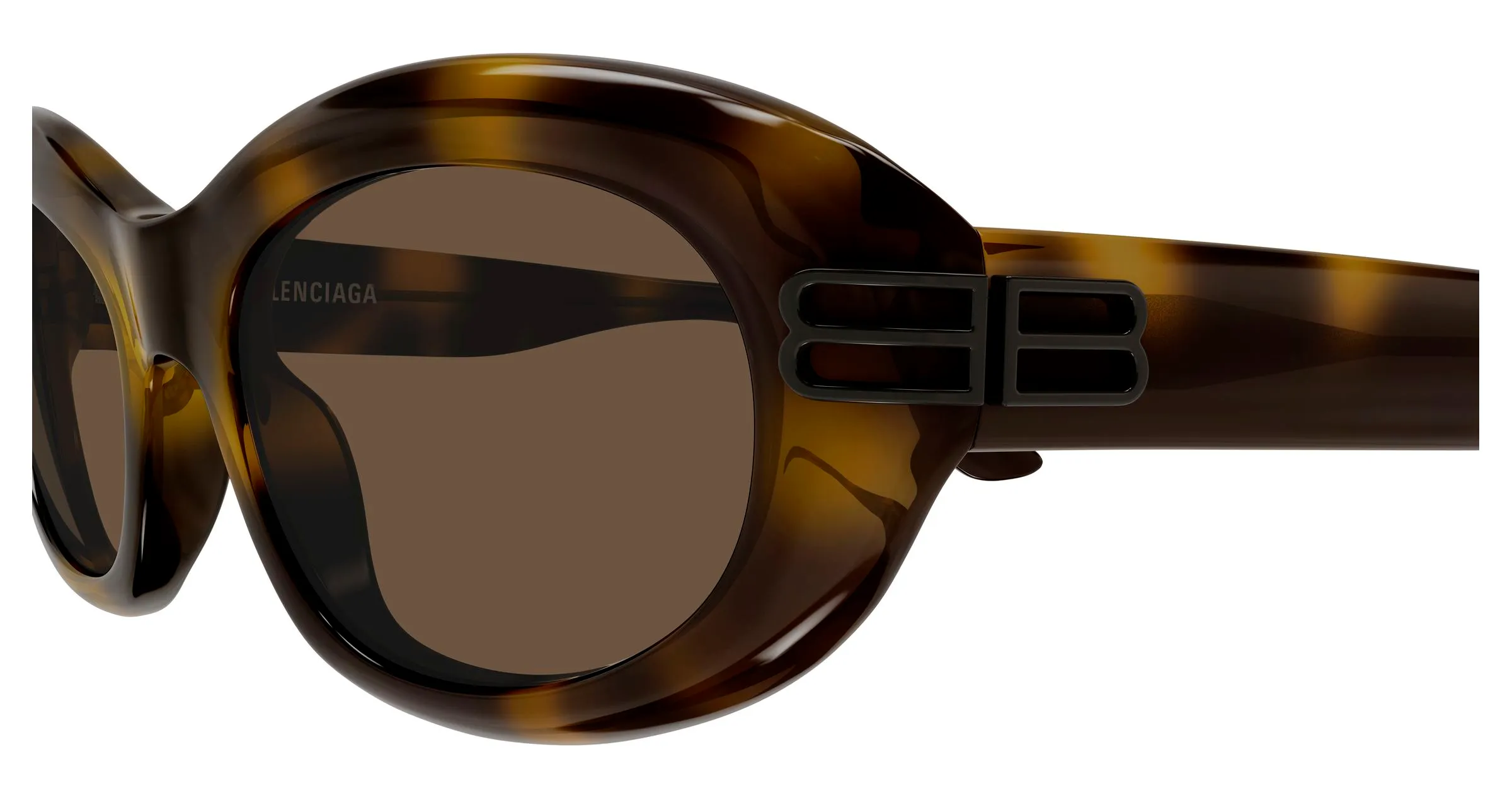 Balenciaga BB0431S 006 Occhiali da sole Acetato Havana Marrone Rotonda - immagine 3