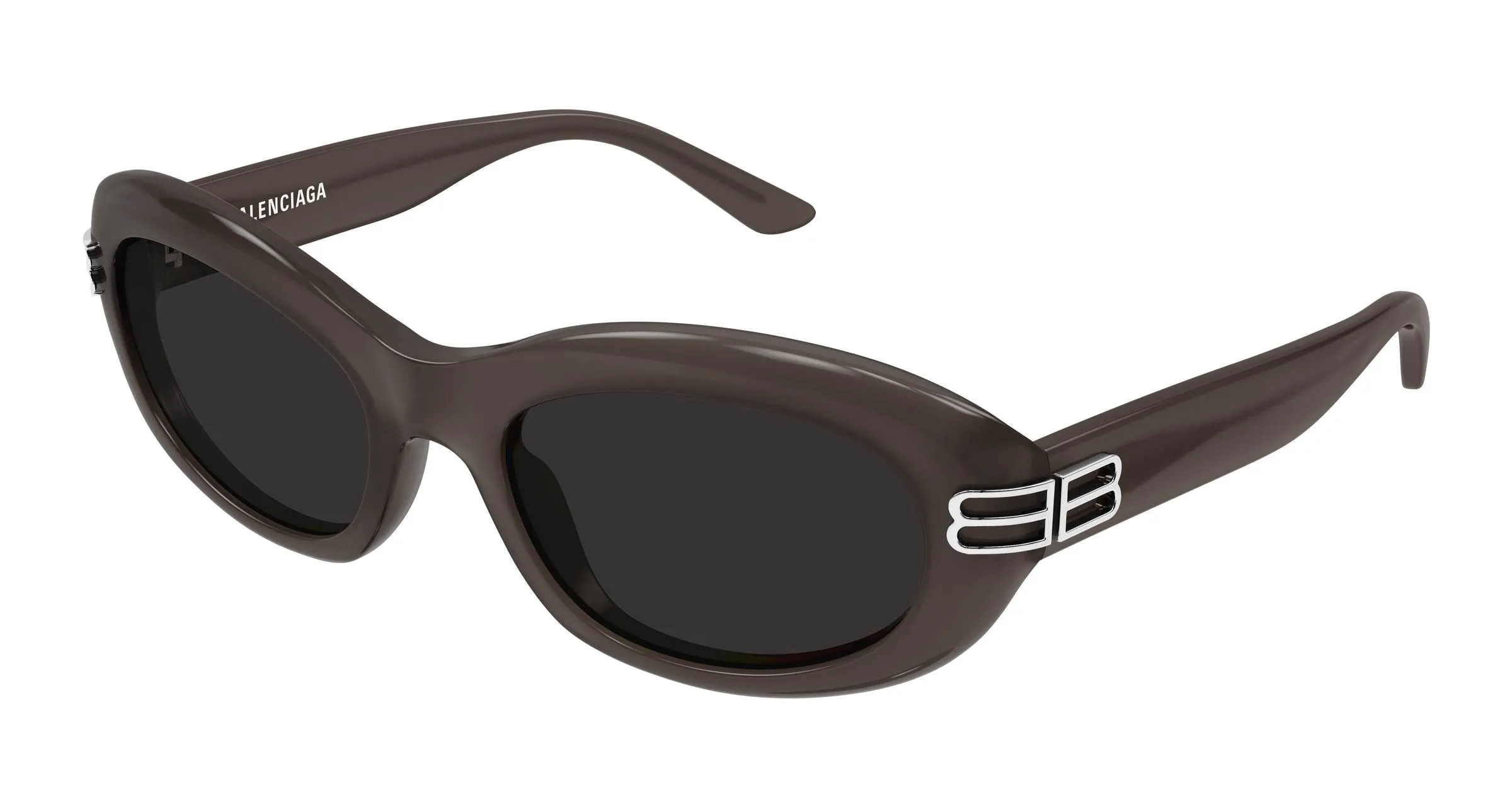 Balenciaga BB0431S 005 Occhiali da sole Acetato Grigio Grigio Rotonda - immagine 1
