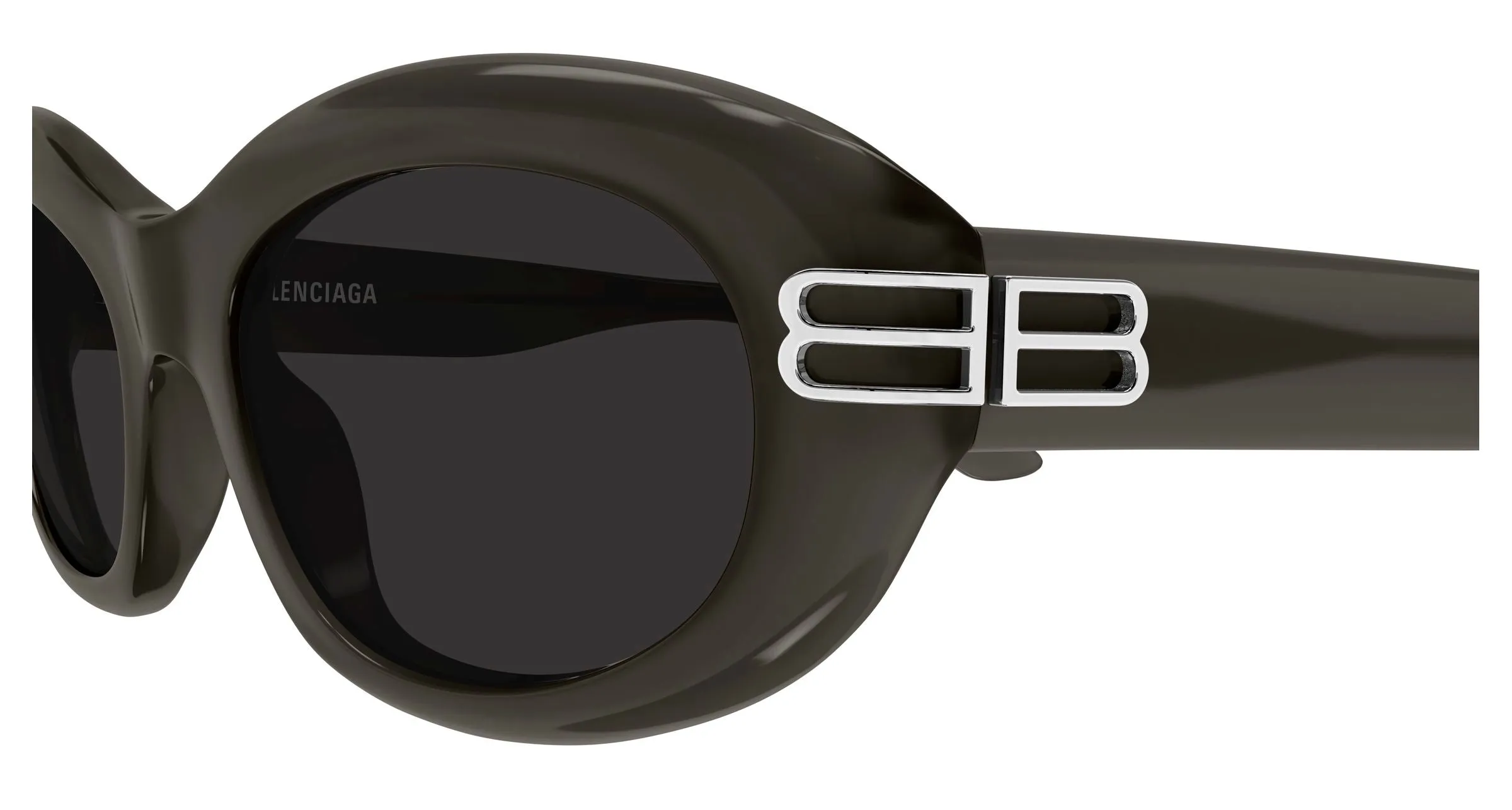 Balenciaga BB0431S 005 Occhiali da sole Acetato Grigio Grigio Rotonda - immagine 3