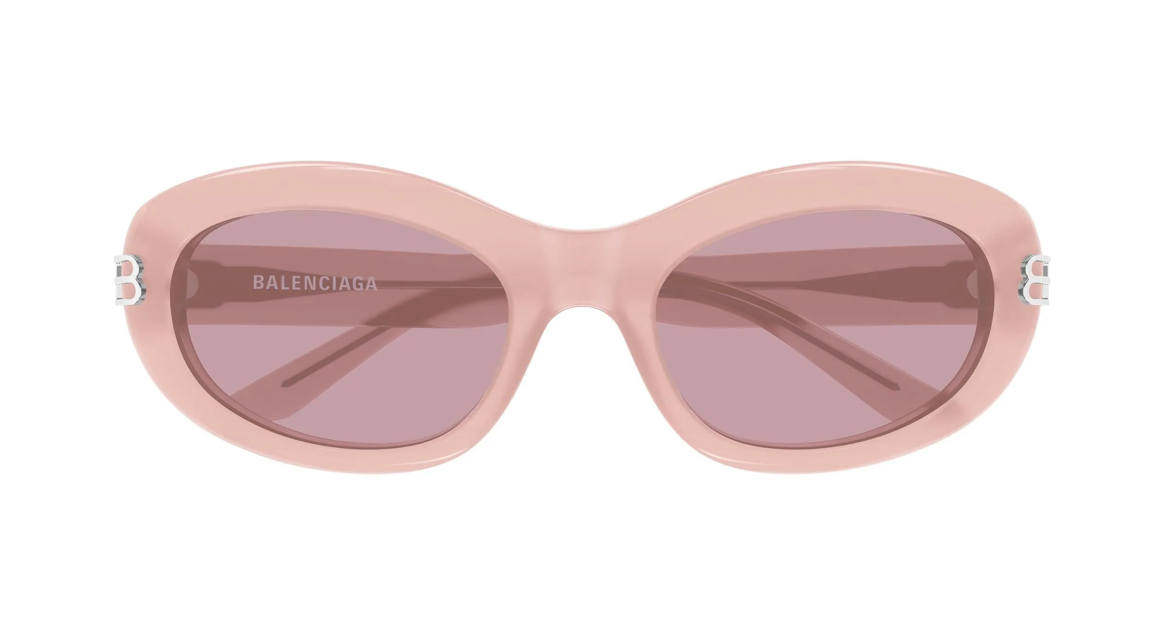 Balenciaga BB0431S 003 Occhiali da sole Acetato Rosa Viola Rotonda - immagine 2