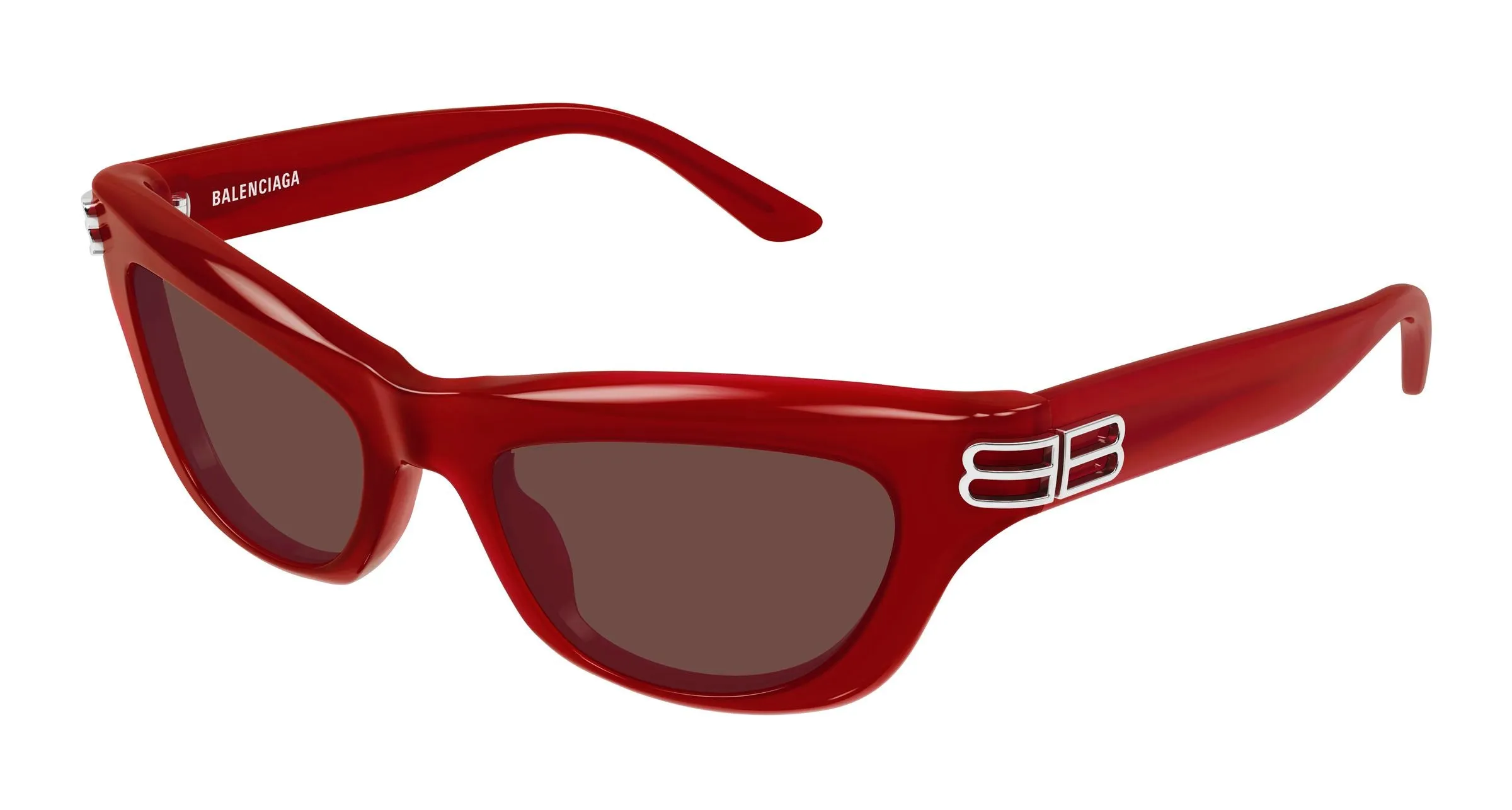 Balenciaga BB0430S 003 Occhiali da sole Acetato Rosso Marrone Cat Eye - immagine 1