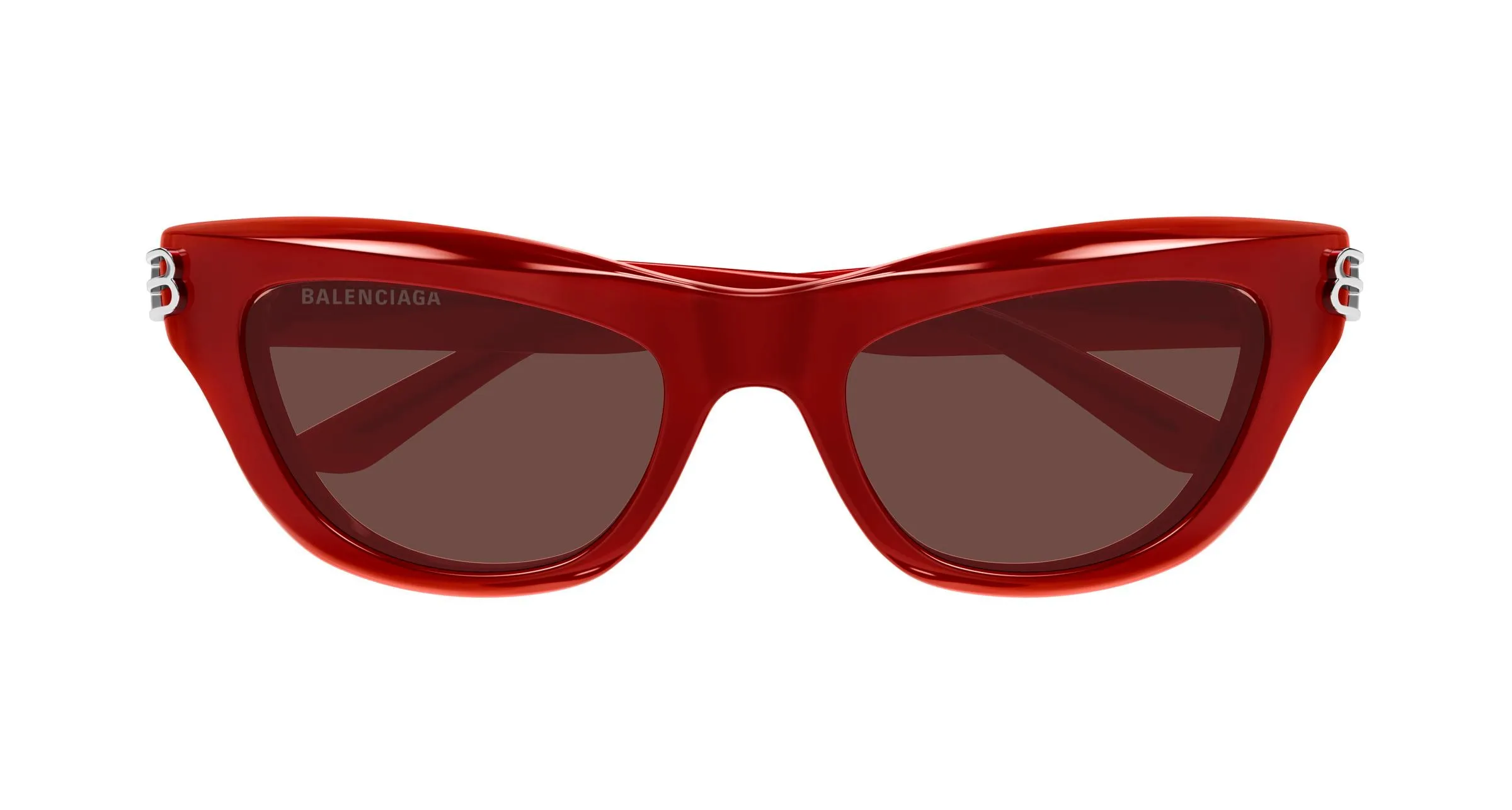 Balenciaga BB0430S 003 Occhiali da sole Acetato Rosso Marrone Cat Eye - immagine 2