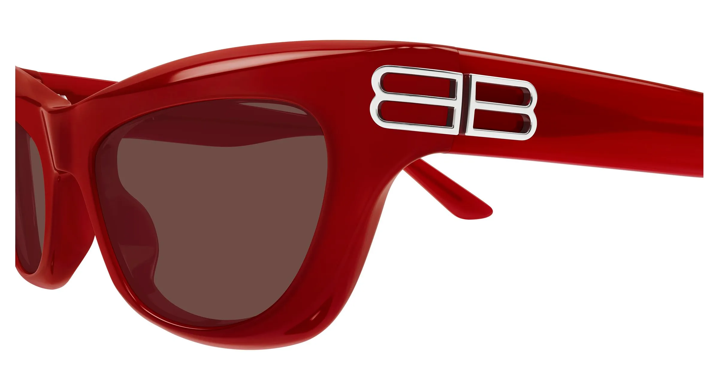 Balenciaga BB0430S 003 Occhiali da sole Acetato Rosso Marrone Cat Eye - immagine 3