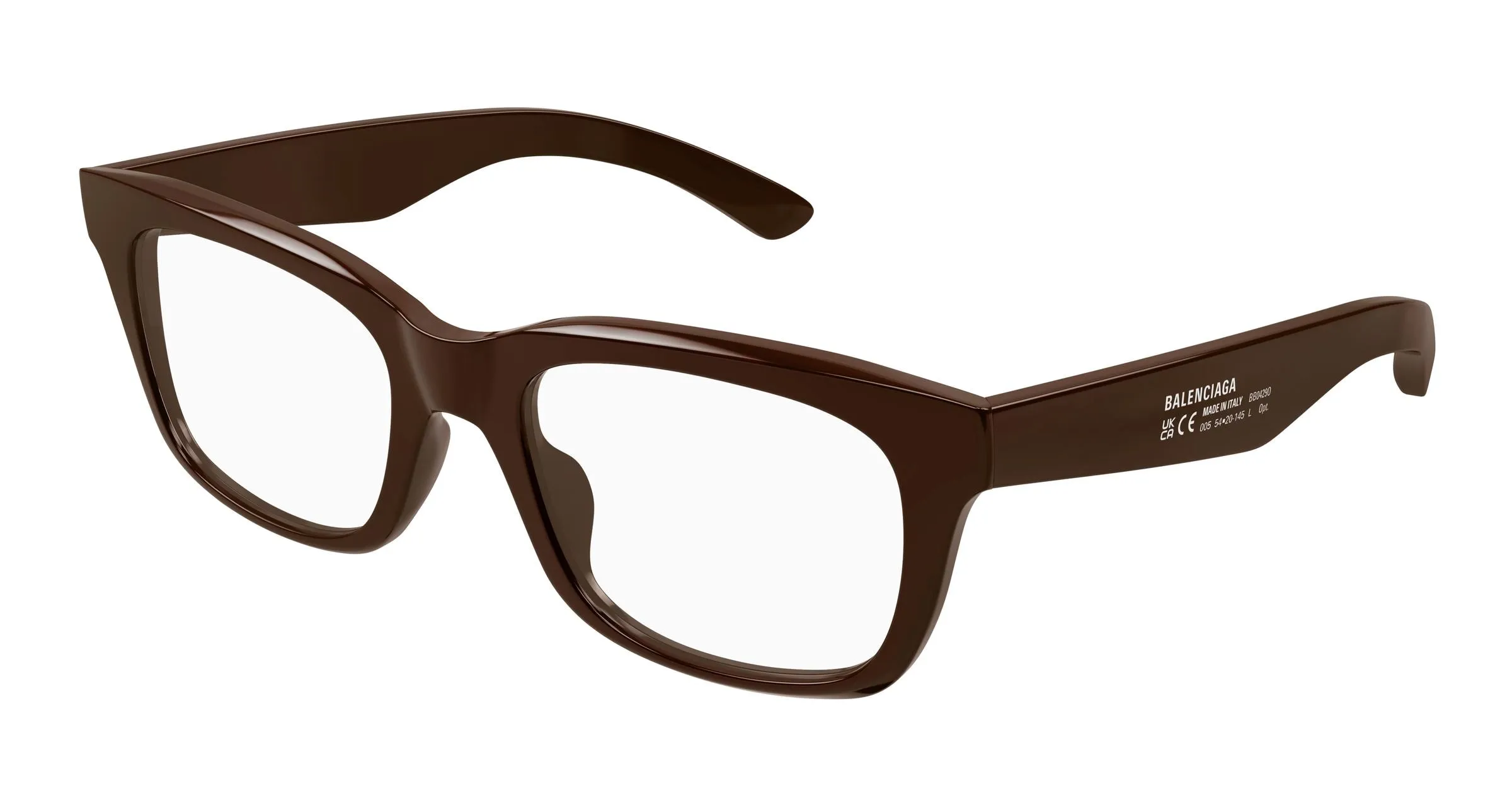 Balenciaga BB0429O 005 Montature da vista Acetato Marrone Trasparente Squadrata - immagine 1