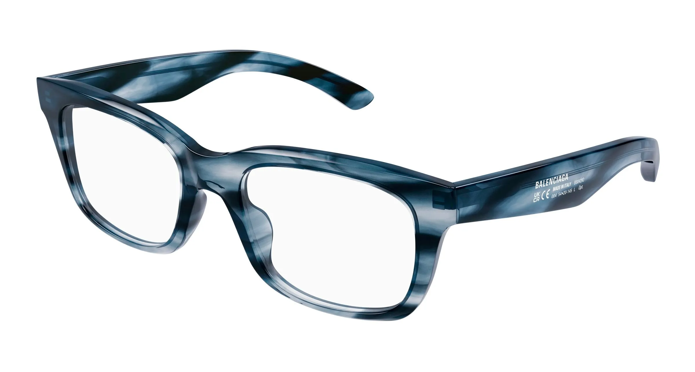 Balenciaga BB0429O 004 Montature da vista Acetato Havana Trasparente Squadrata - immagine 1