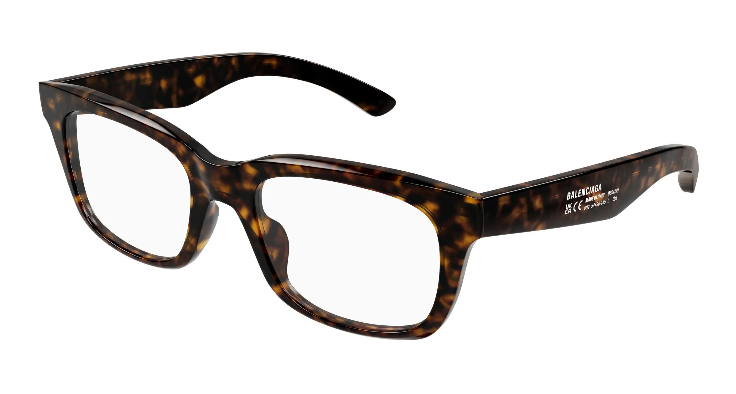 Balenciaga BB0429O 002 Montature da vista Acetato Havana Trasparente Squadrata - immagine 1