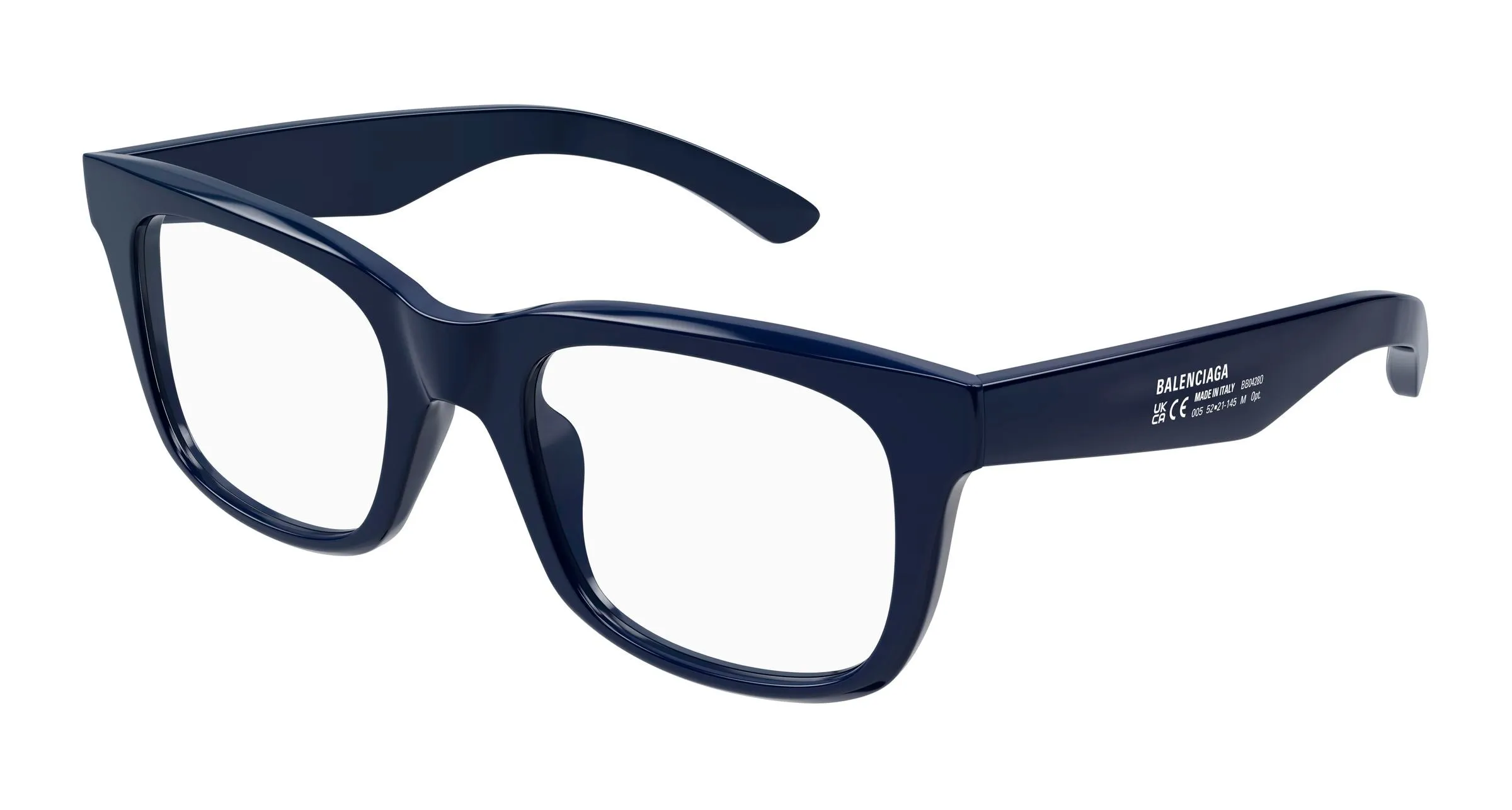 Balenciaga BB0428O 005 Montature da vista Acetato Blu Trasparente Squadrata - immagine 1