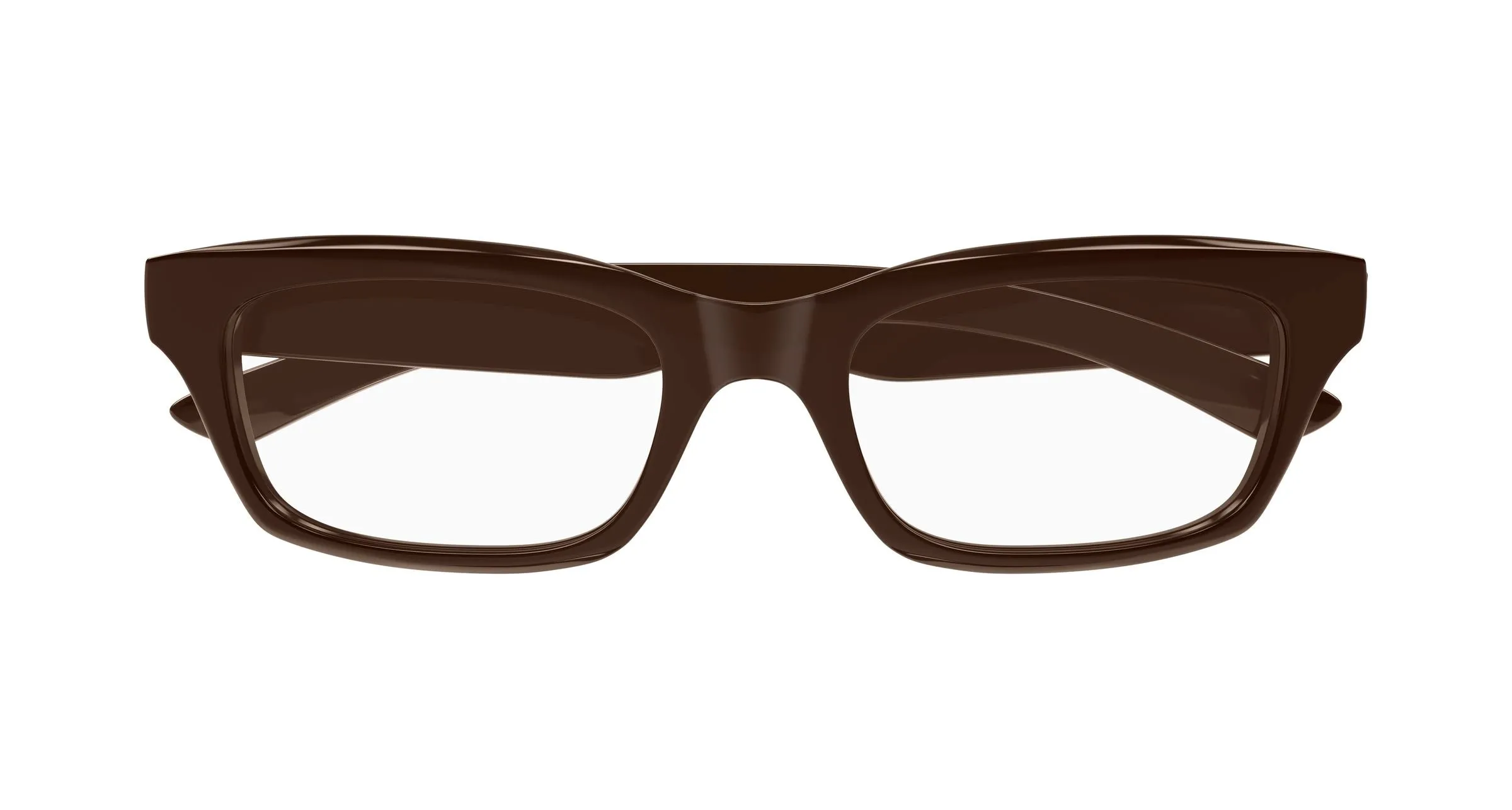 Balenciaga BB0427O 005 Montature da vista Acetato Marrone Trasparente Squadrata - immagine 2