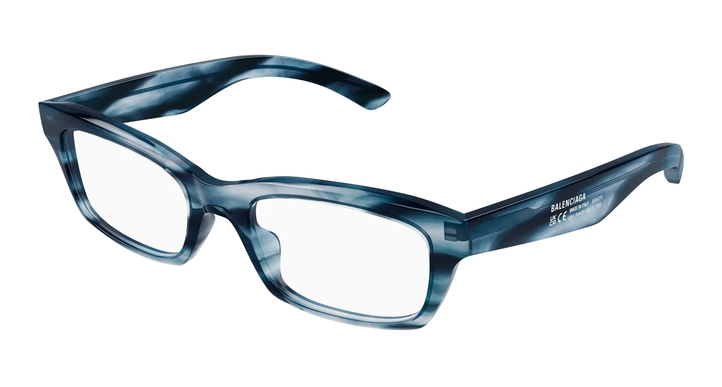 Balenciaga BB0427O 004 Montature da vista Acetato Havana Trasparente Squadrata - immagine 1