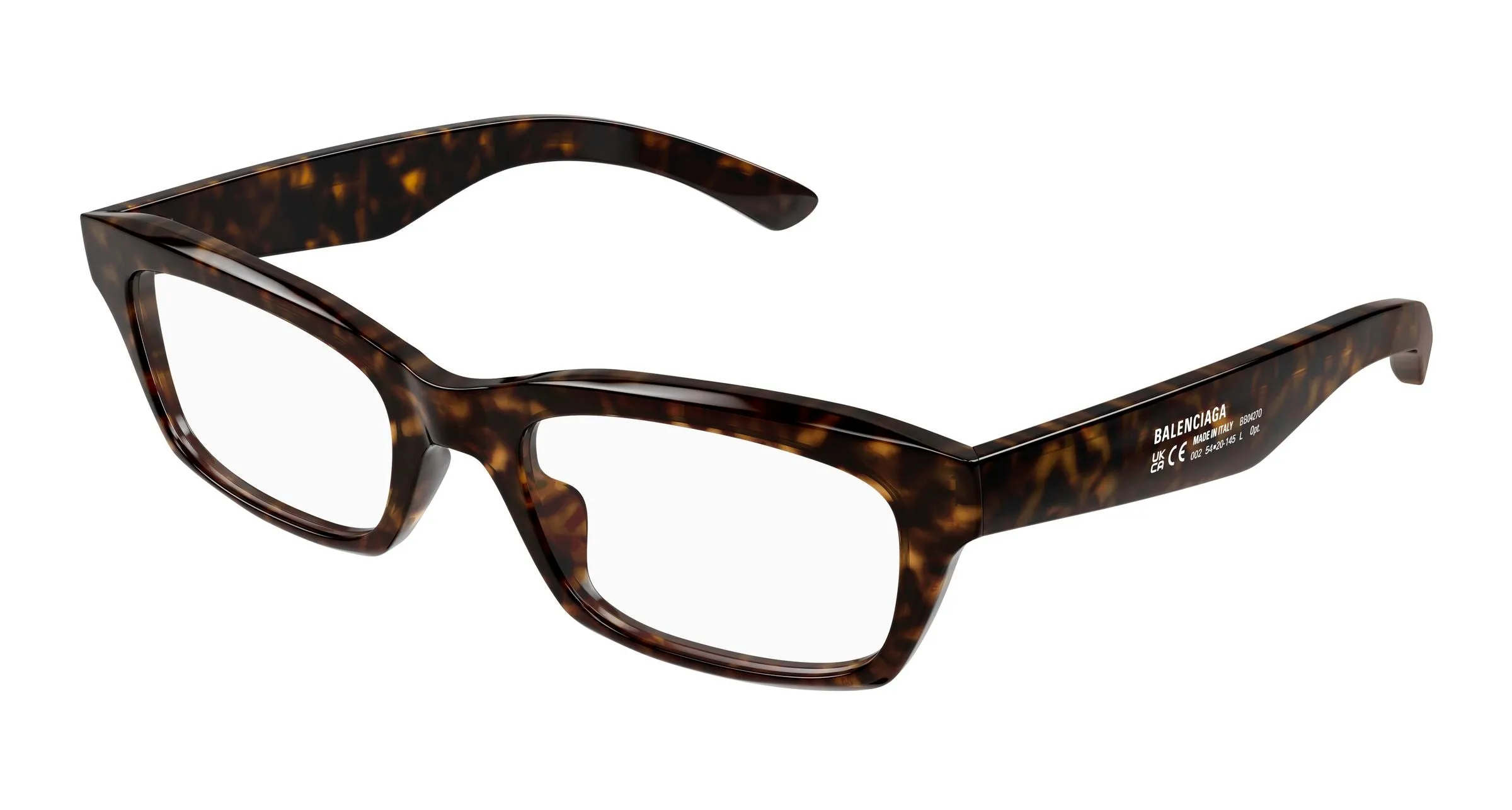 Balenciaga BB0427O 002 Montature da vista Acetato Havana Trasparente Squadrata - immagine 1
