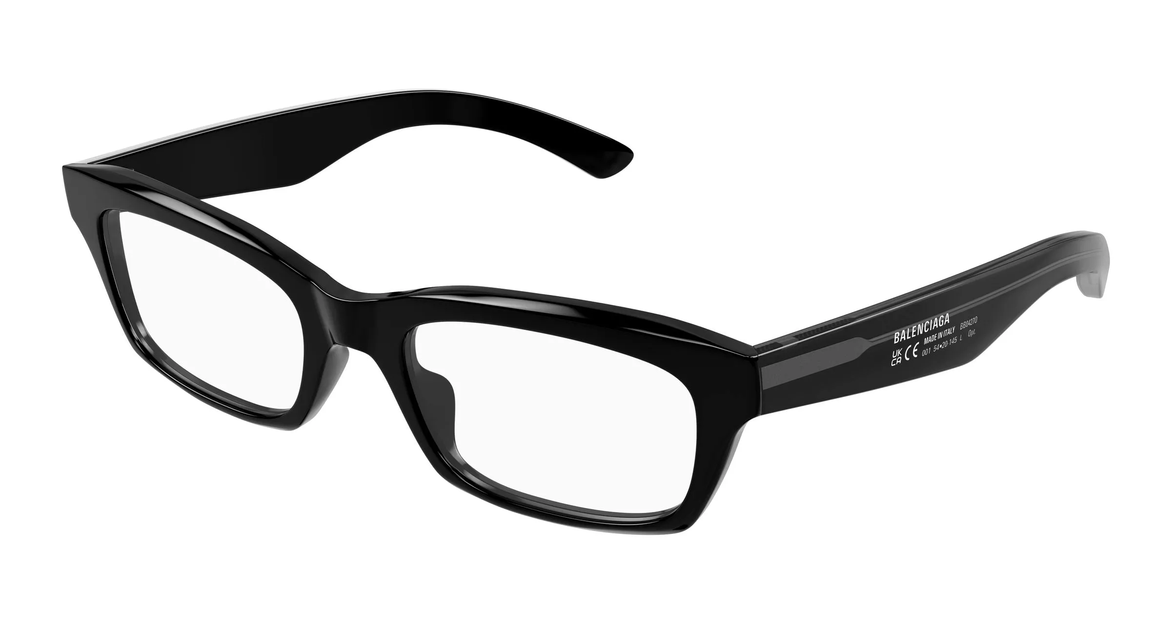 Balenciaga BB0427O 001 Montature da vista Acetato Nero Trasparente Squadrata - immagine 1