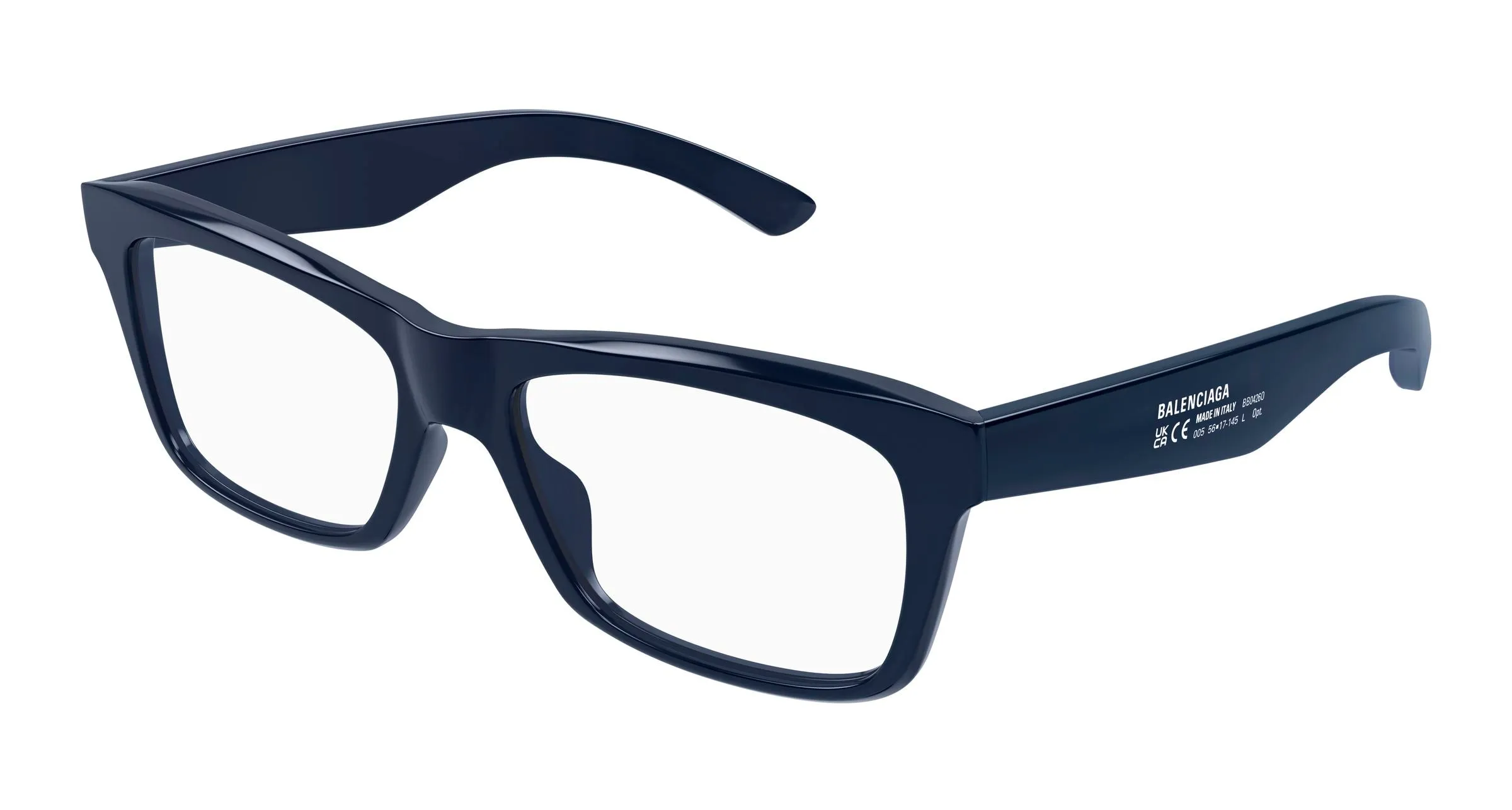Balenciaga BB0426O 005 Montature da vista Acetato Blu Trasparente Squadrata - immagine 1