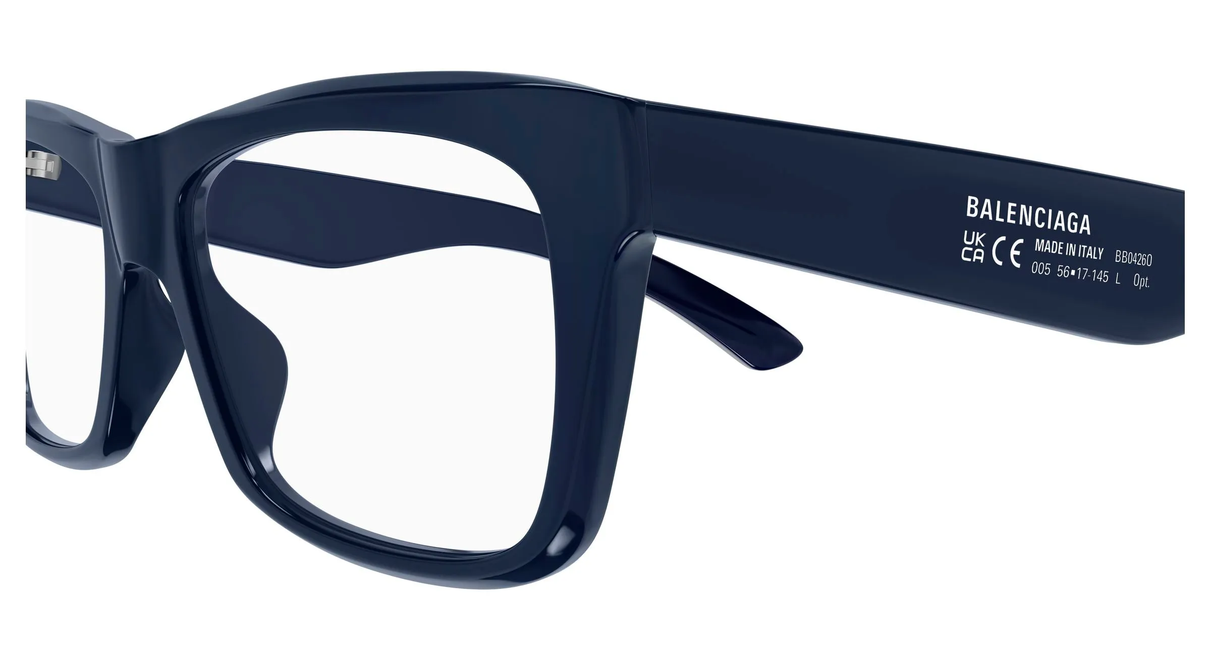 Balenciaga BB0426O 005 Montature da vista Acetato Blu Trasparente Squadrata - immagine 3