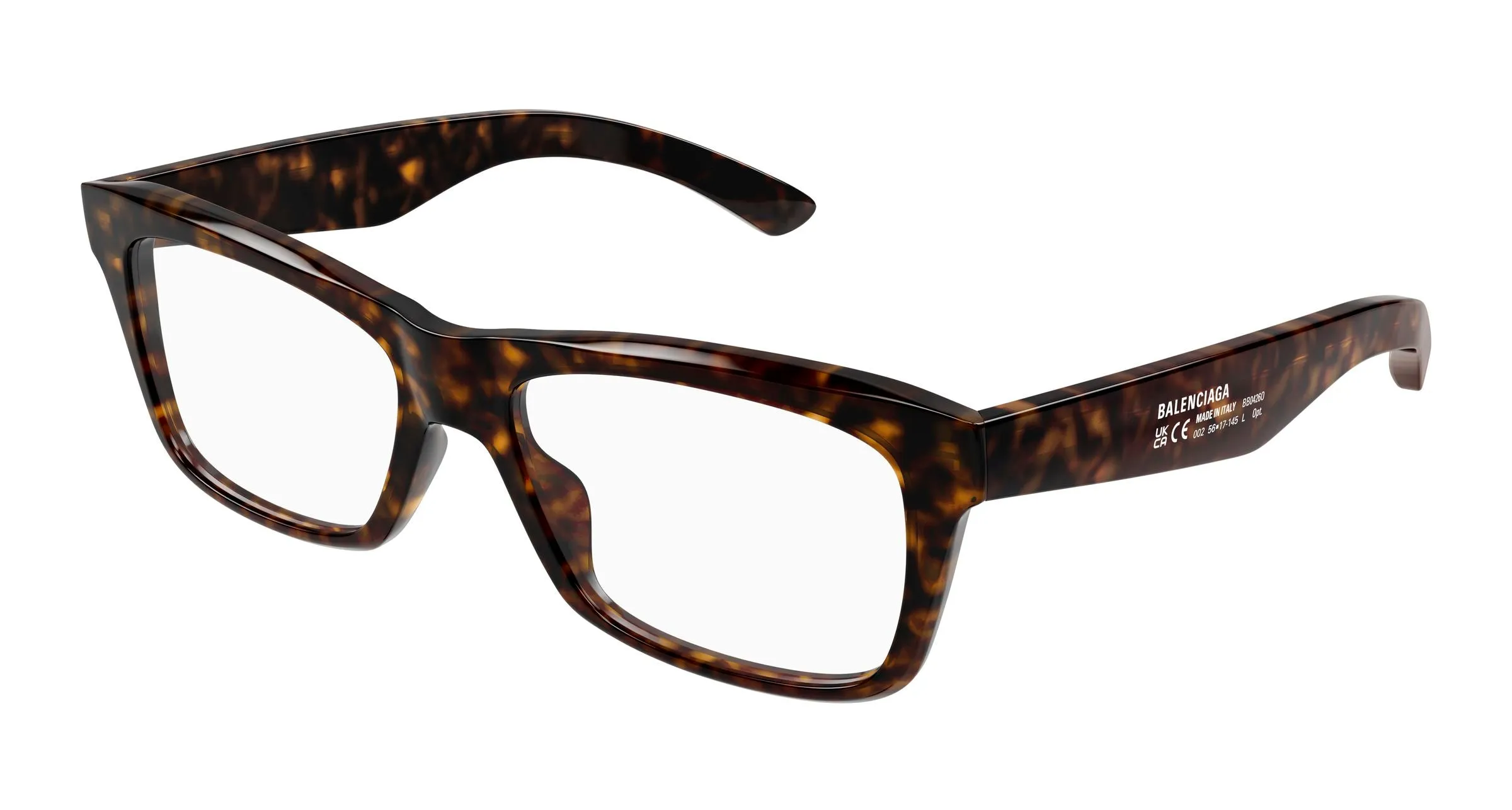 Balenciaga BB0426O 002 Montature da vista Acetato Havana Trasparente Squadrata - immagine 1