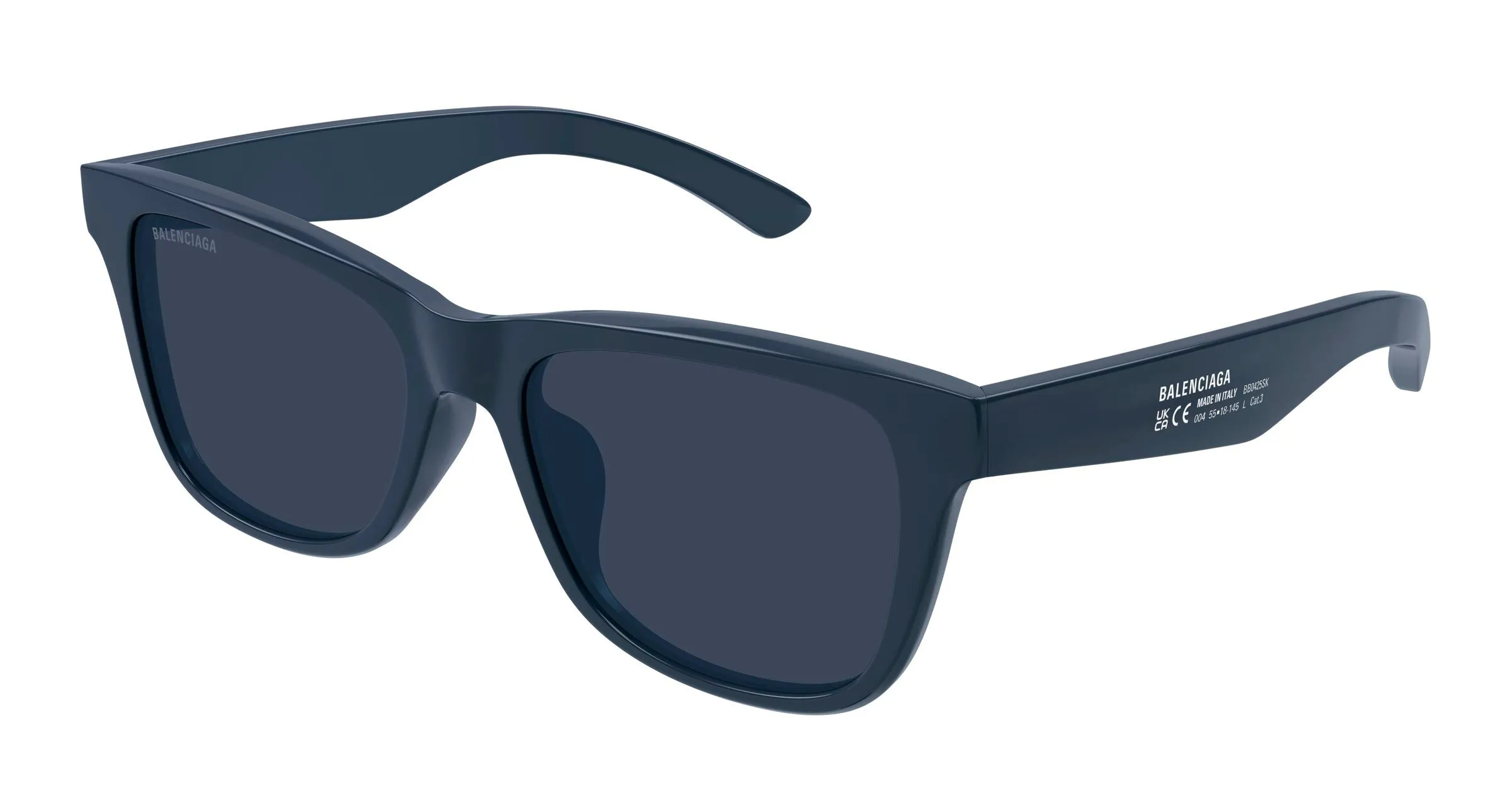 Balenciaga BB0425SK 004 Occhiali da sole Acetato Grigio Blu Squadrata - immagine 1