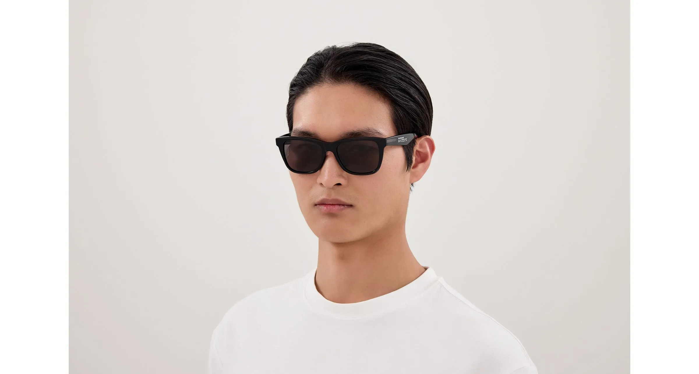Balenciaga BB0425SK 001 Occhiali da sole Acetato Nero Grigio Squadrata - immagine 4