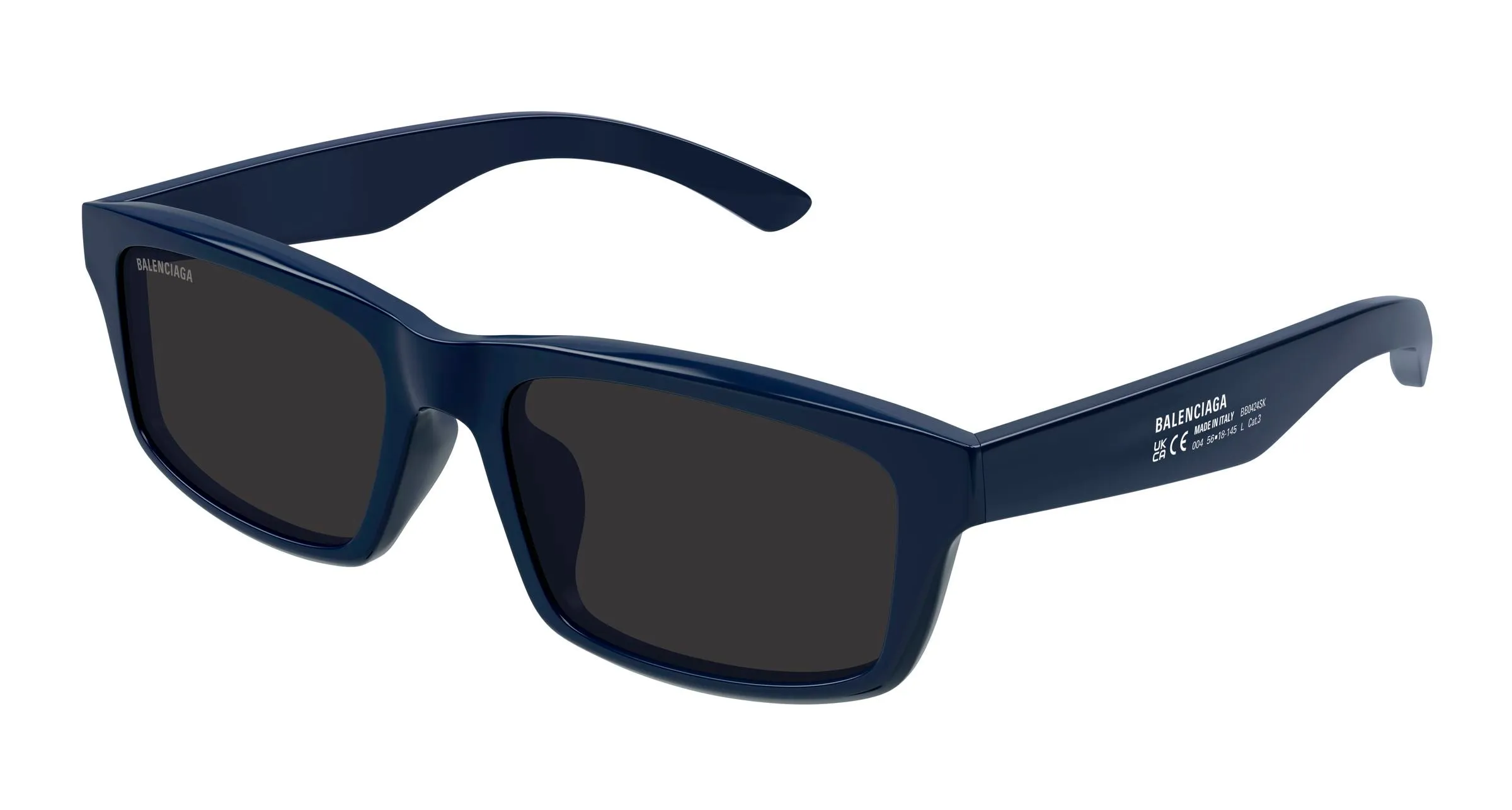 Balenciaga BB0424SK 004 Occhiali da sole Acetato Blu Grigio Squadrata - immagine 1