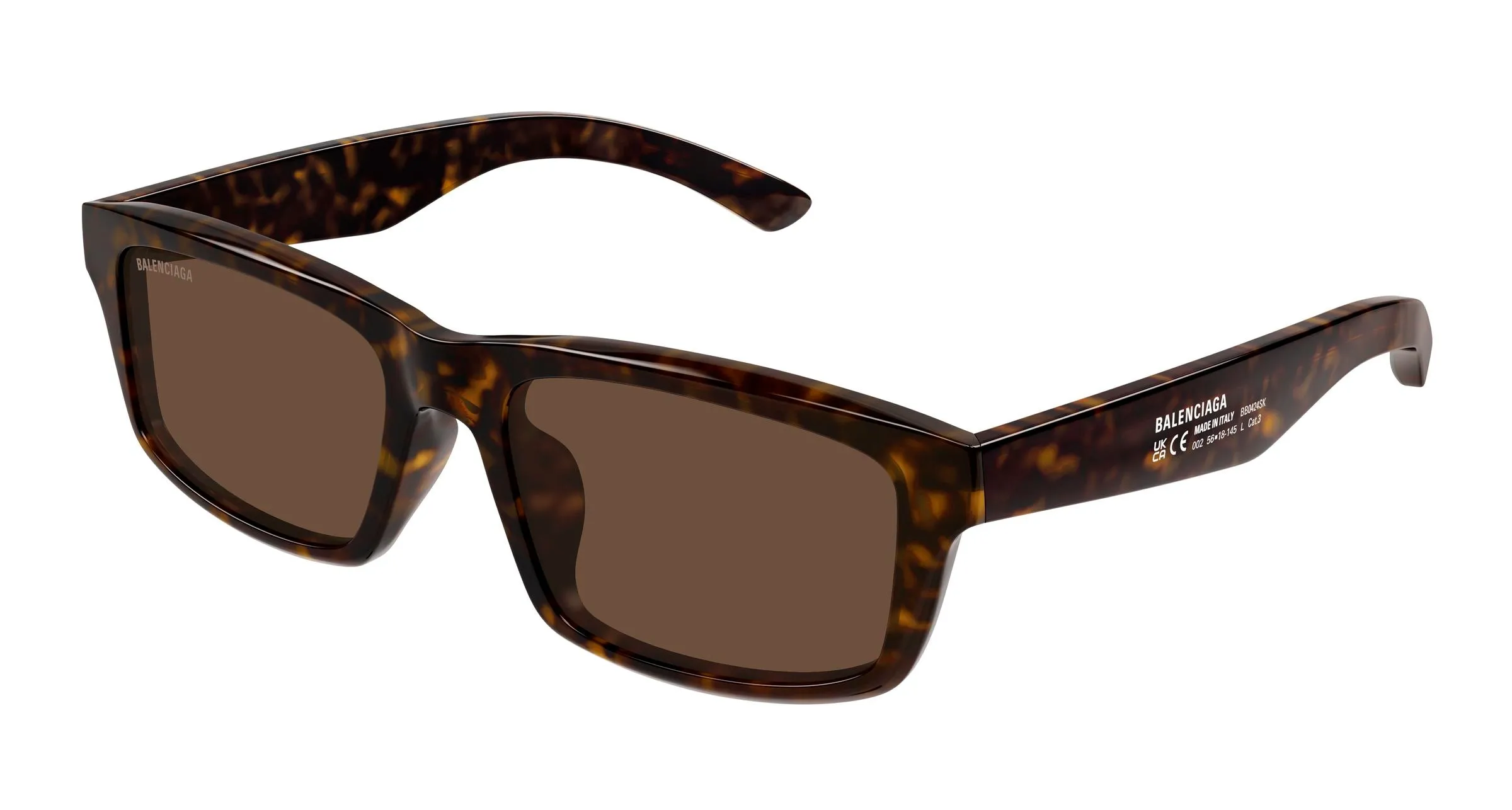 Balenciaga BB0424SK 002 Occhiali da sole Acetato Havana Marrone Squadrata - immagine 1