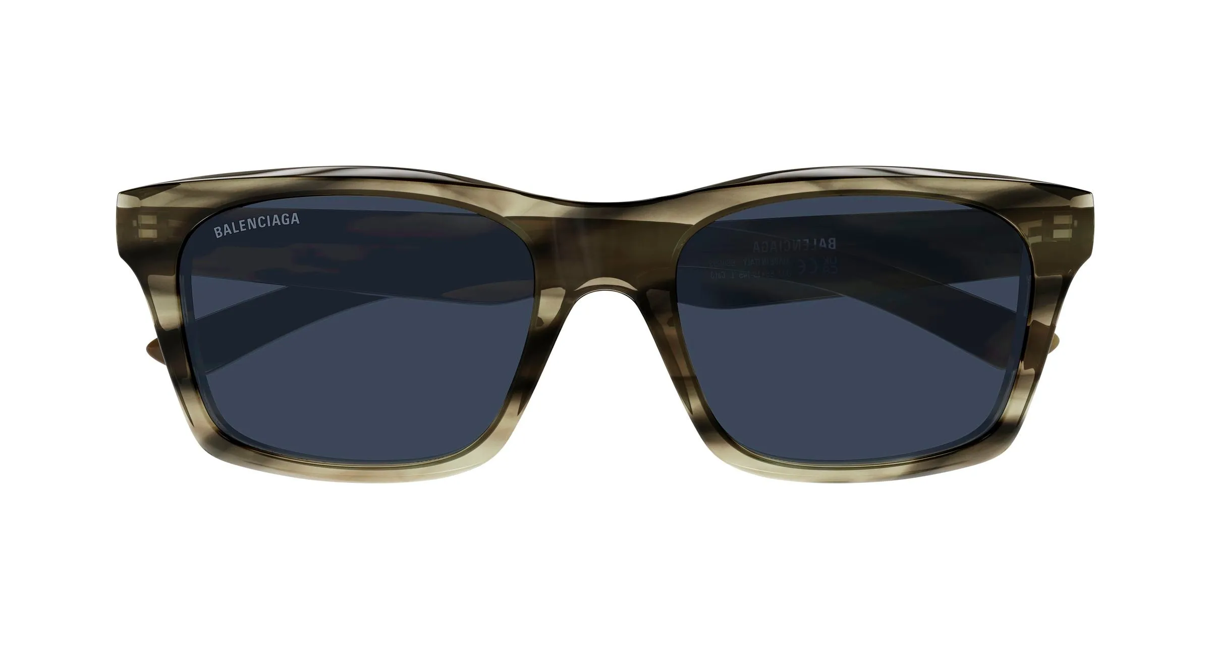 Balenciaga BB0423S 004 Occhiali da sole Acetato Havana Blu Squadrata - immagine 2