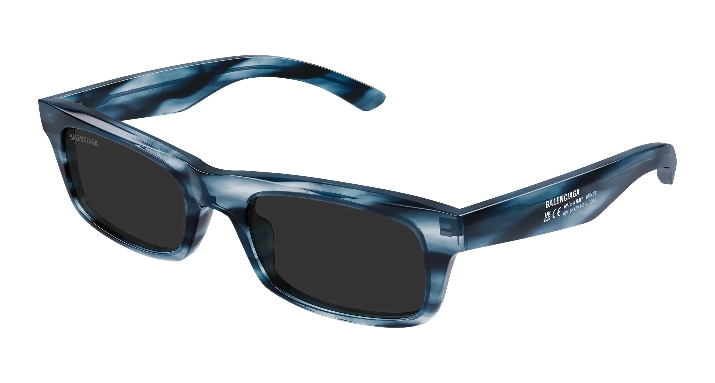 Balenciaga BB0422S 004 Occhiali da sole Acetato Havana Grigio Squadrata - immagine 1