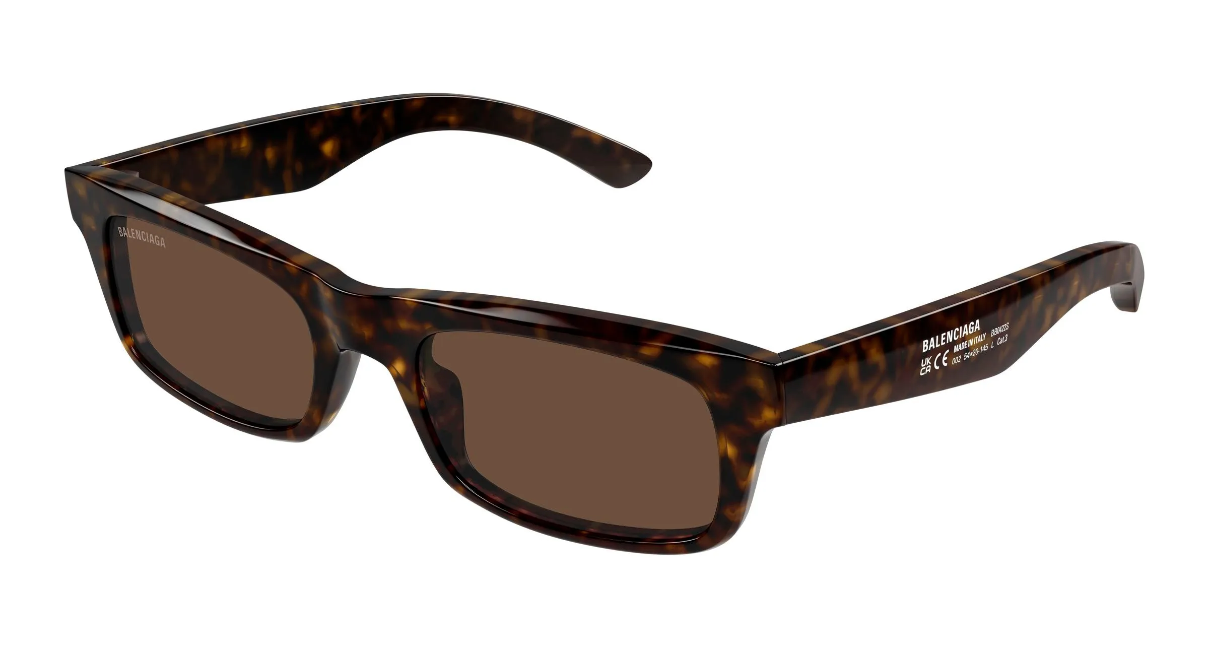 Balenciaga BB0422S 002 Occhiali da sole Acetato Havana Marrone Squadrata - immagine 1