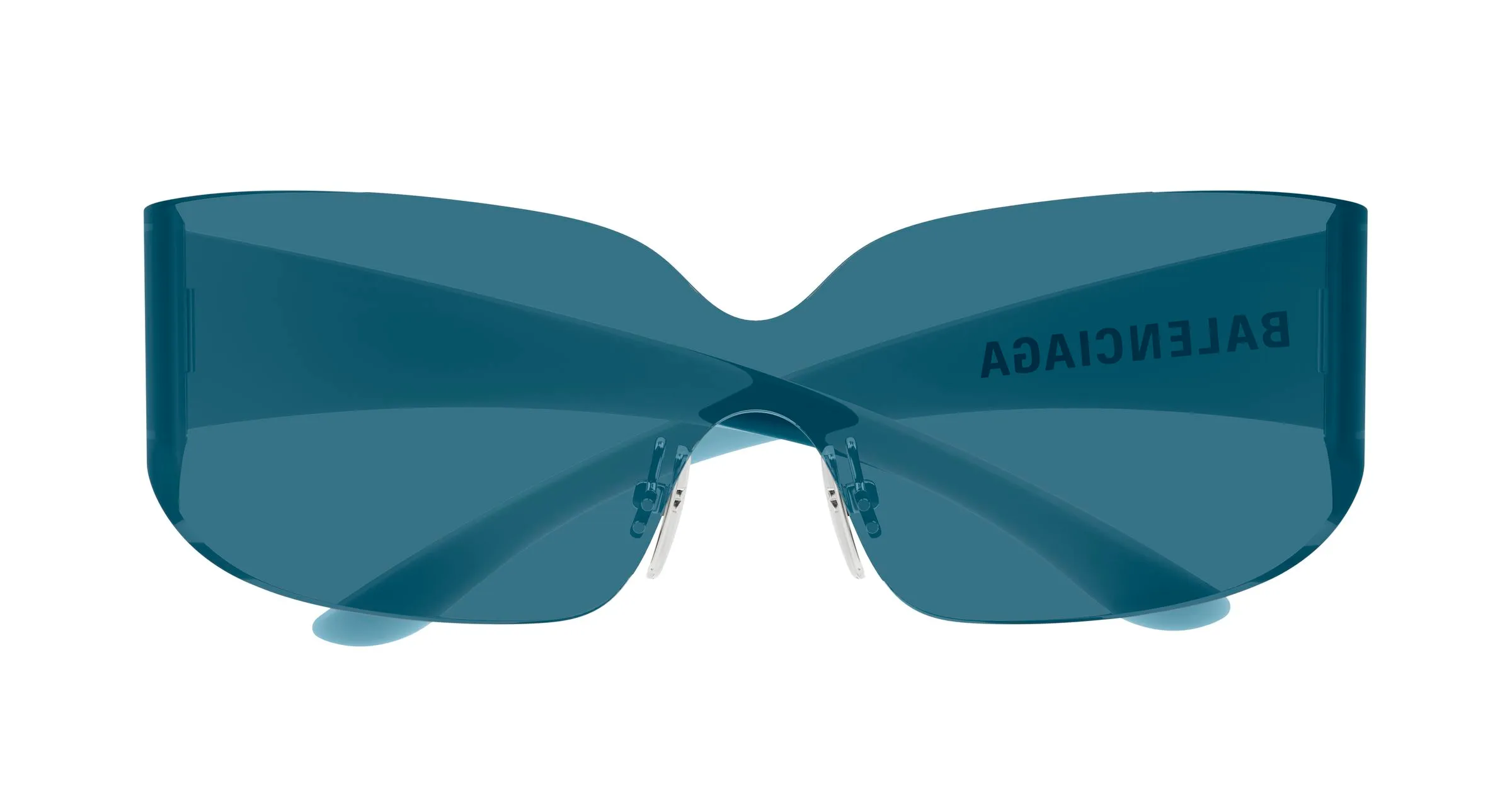 Balenciaga BB0421S 003 Occhiali da sole Acetato Blu Blu Maschera - immagine 2