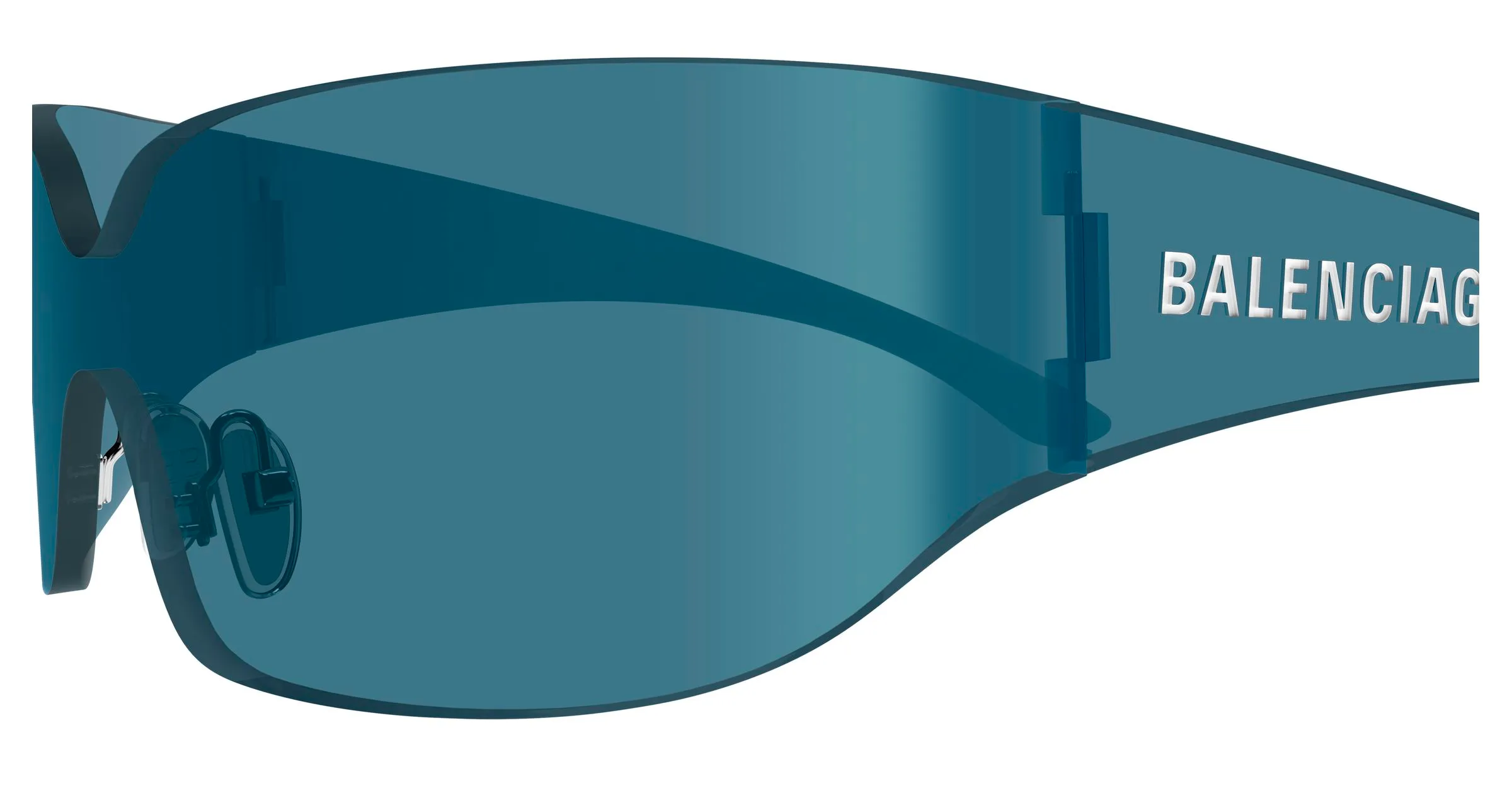 Balenciaga BB0421S 003 Occhiali da sole Acetato Blu Blu Maschera - immagine 3