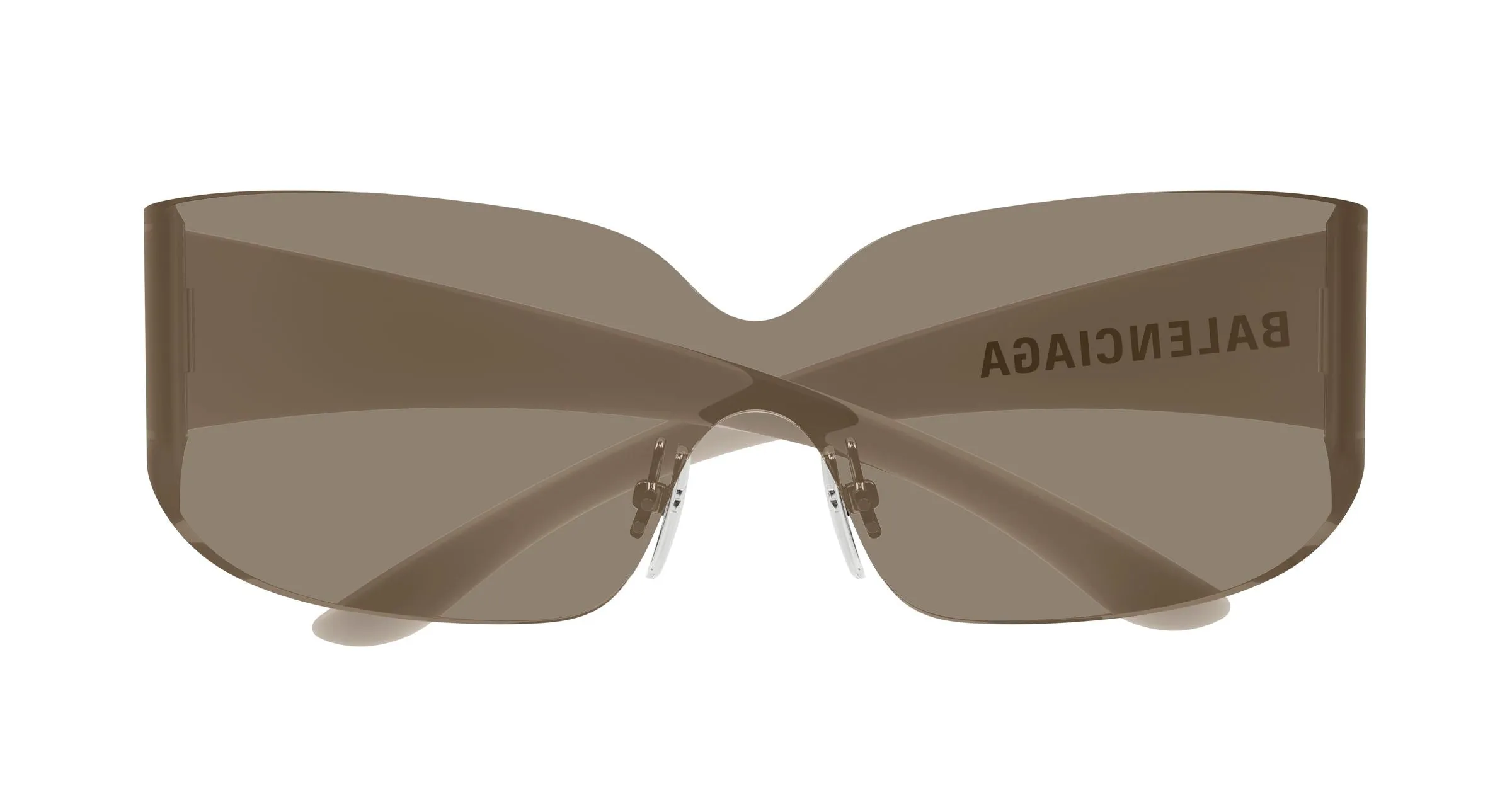 Balenciaga BB0421S 002 Occhiali da sole Acetato Marrone Marrone Maschera - immagine 2