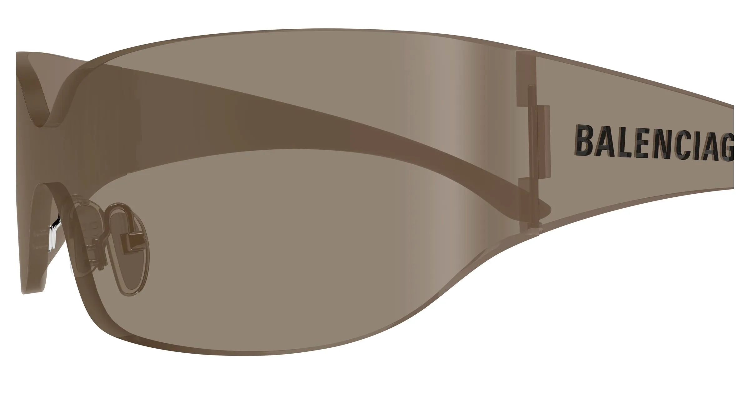Balenciaga BB0421S 002 Occhiali da sole Acetato Marrone Marrone Maschera - immagine 3