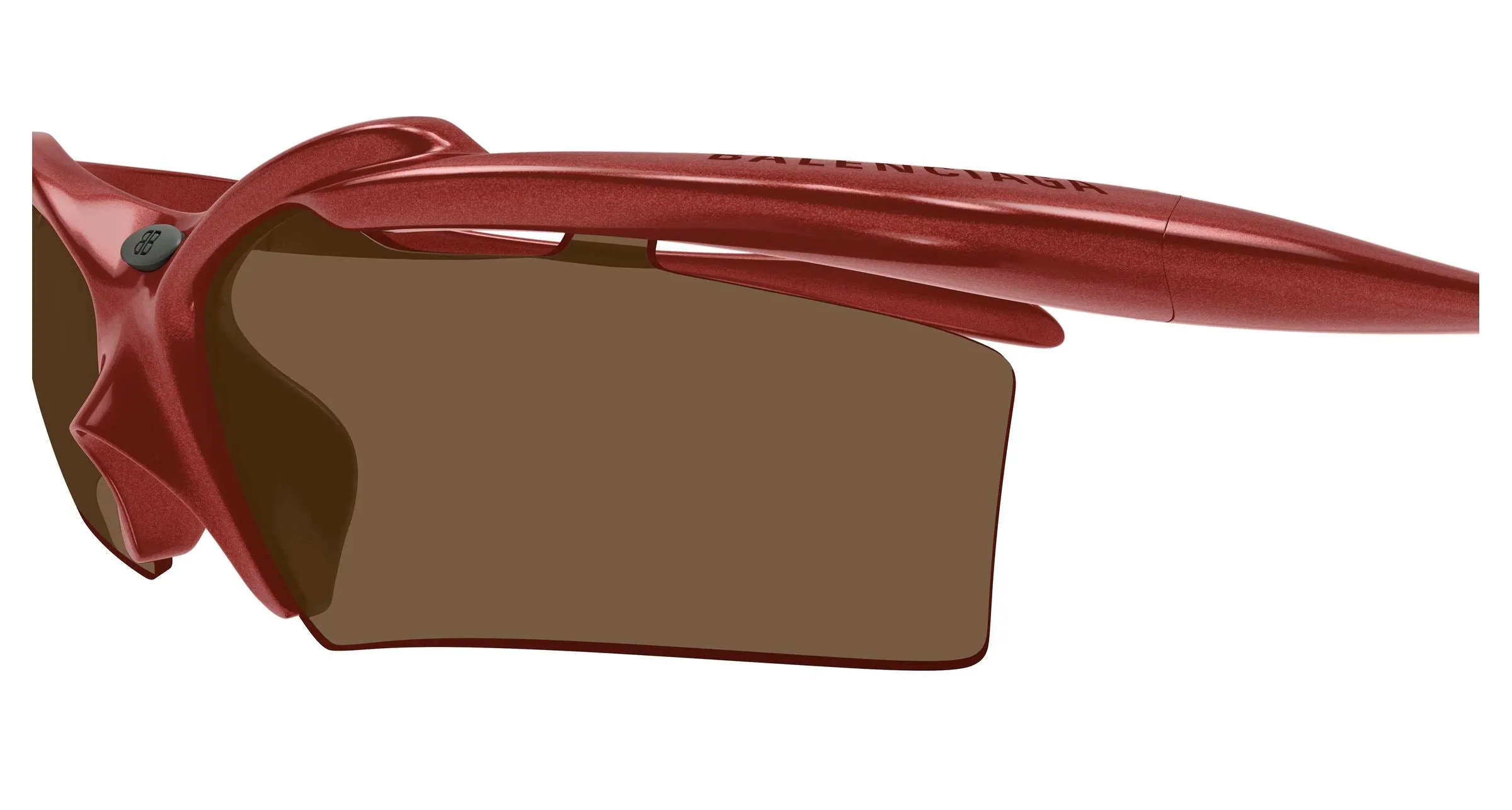 Balenciaga BB0420S 003 Occhiali da sole Acetato Rosso Marrone Geometrica - immagine 3