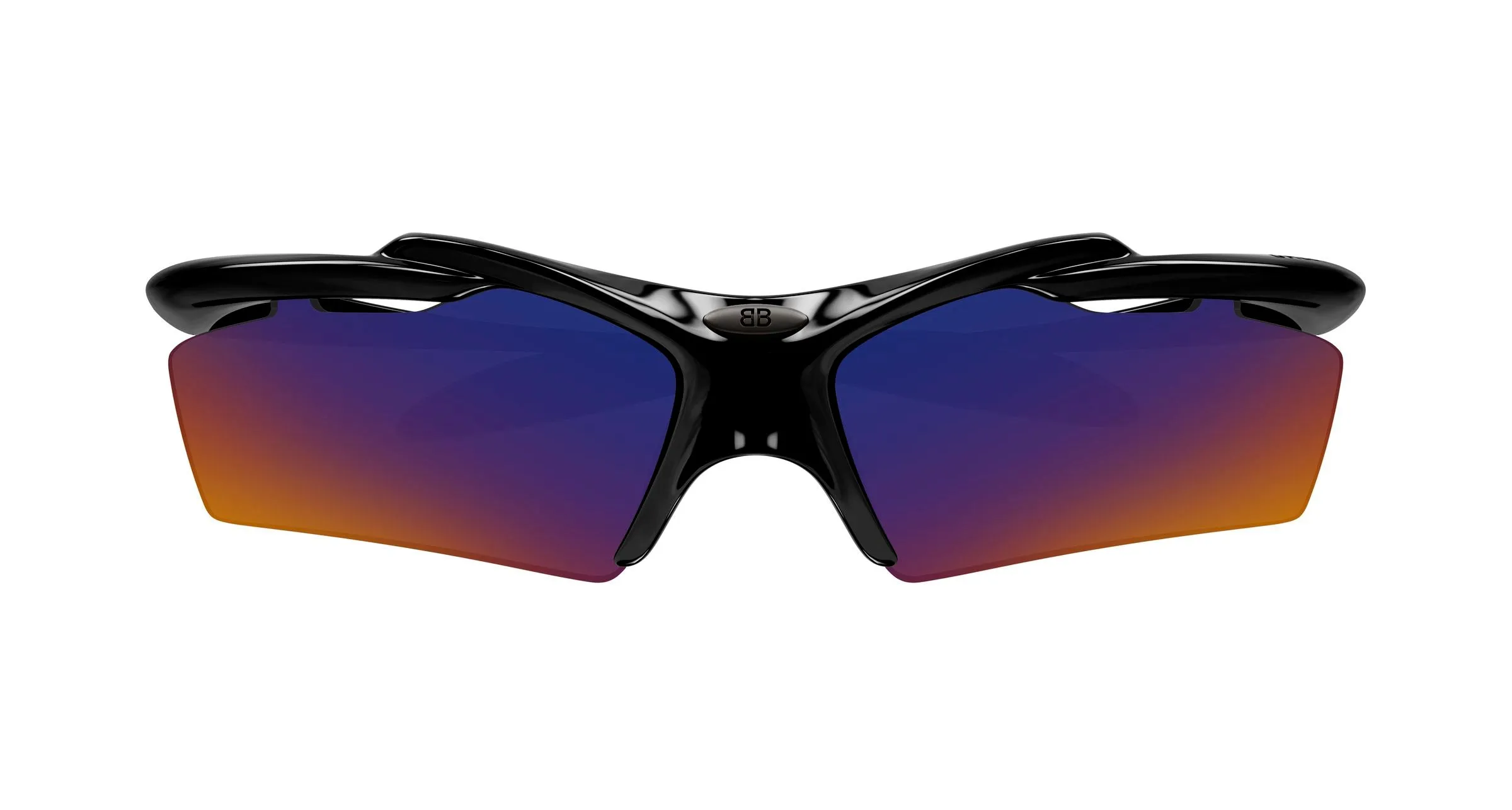 Balenciaga BB0420S 002 Occhiali da sole Acetato Nero Viola Geometrica - immagine 2