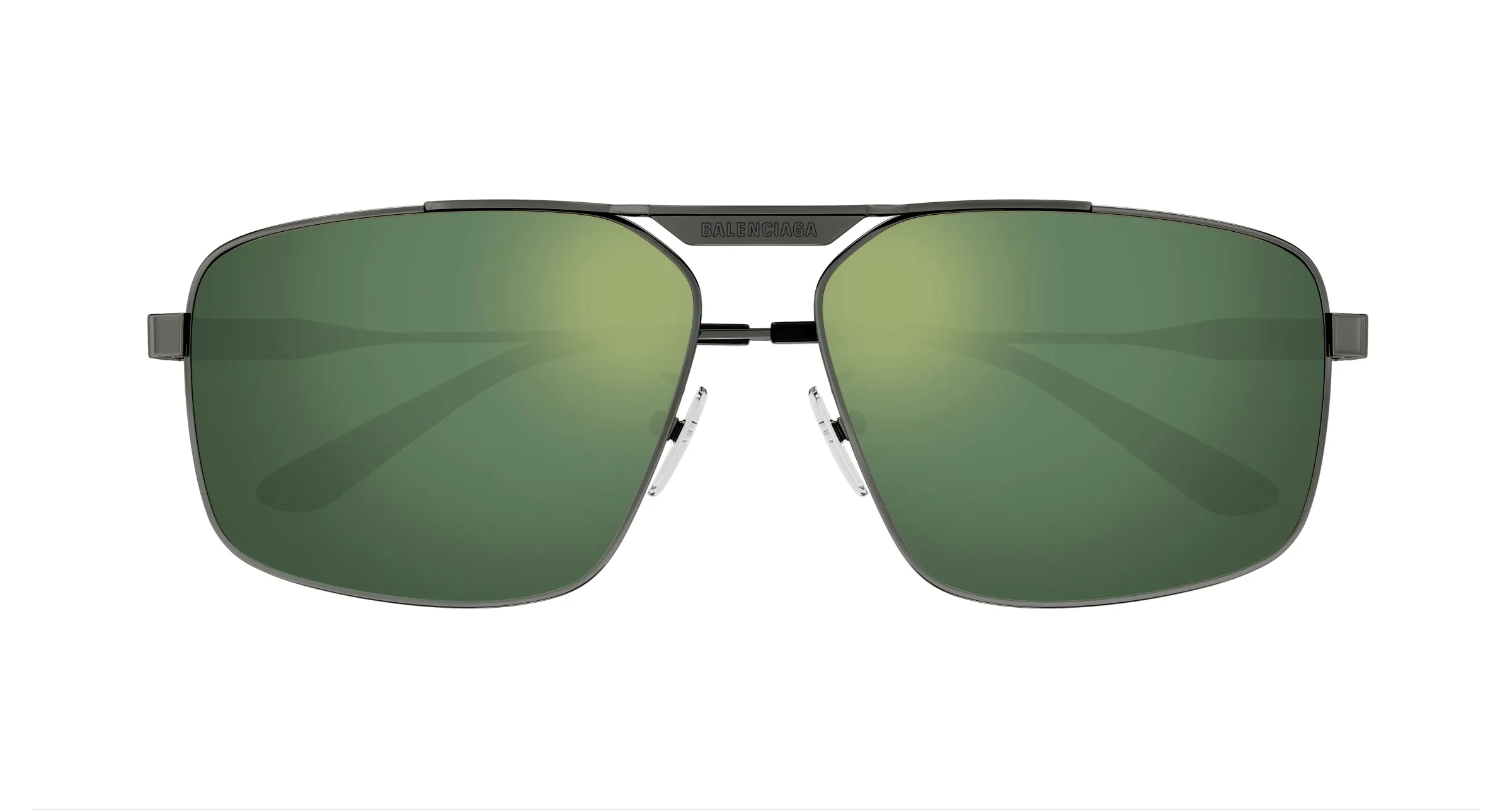 Balenciaga BB0418SK 003 Occhiali da sole Acetato Rutenio Verde Pilot - immagine 2