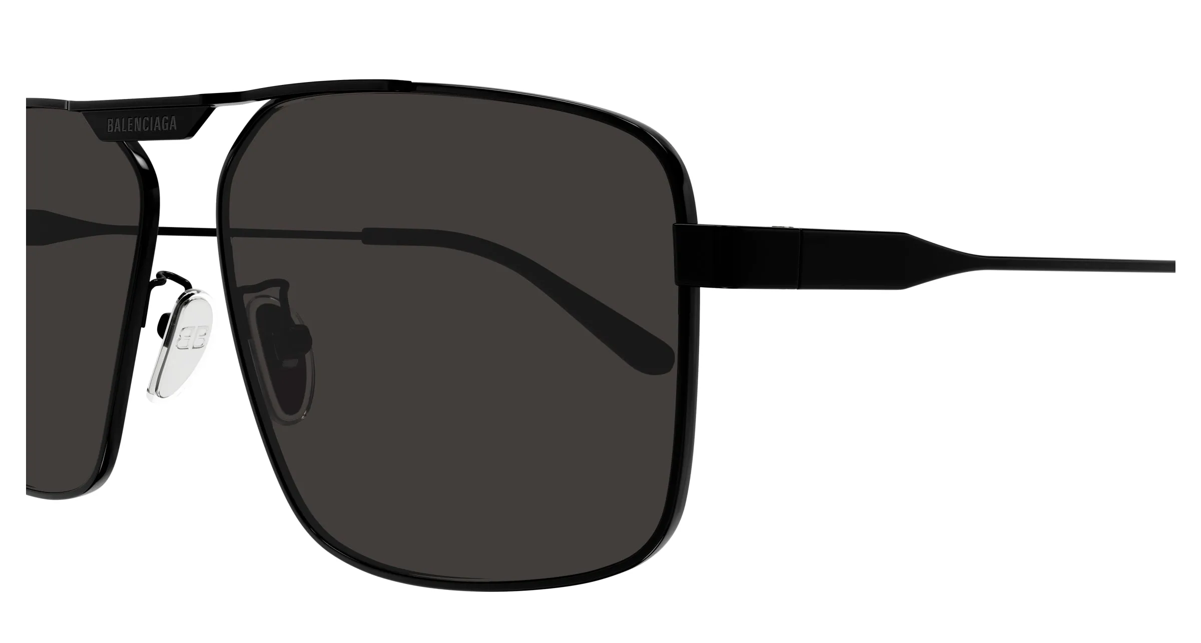 Balenciaga BB0418SK 001 Occhiali da sole Acetato Nero Grigio Pilot - immagine 3