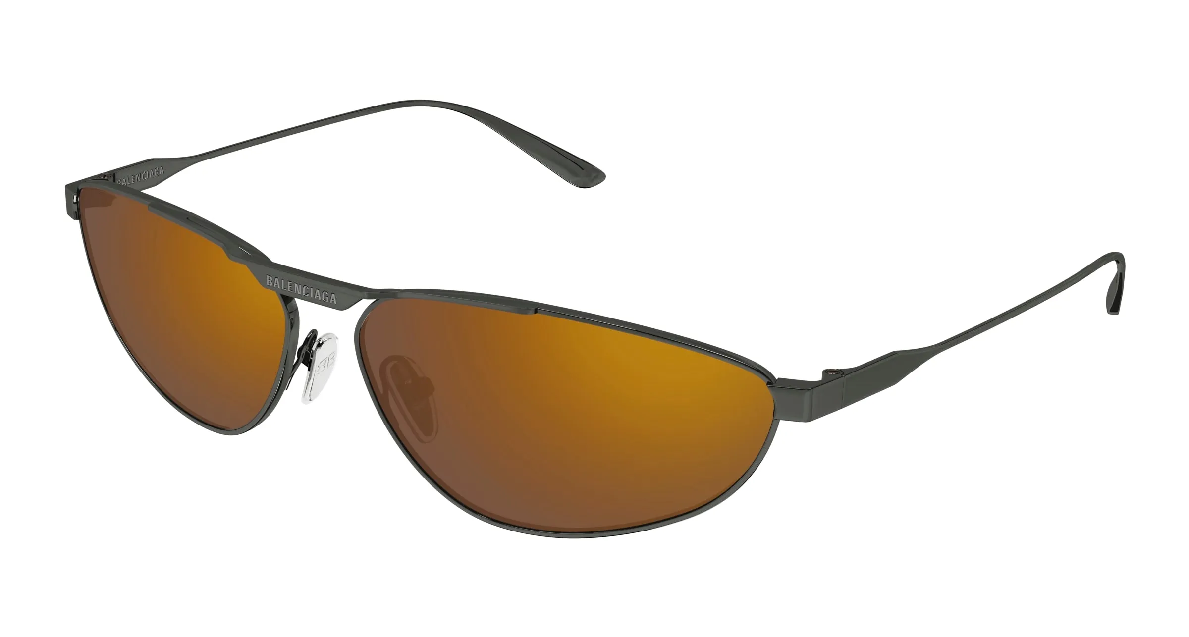 Balenciaga BB0417S 003 Occhiali da sole Acetato Rutenio Bronzo Pilot - immagine 1
