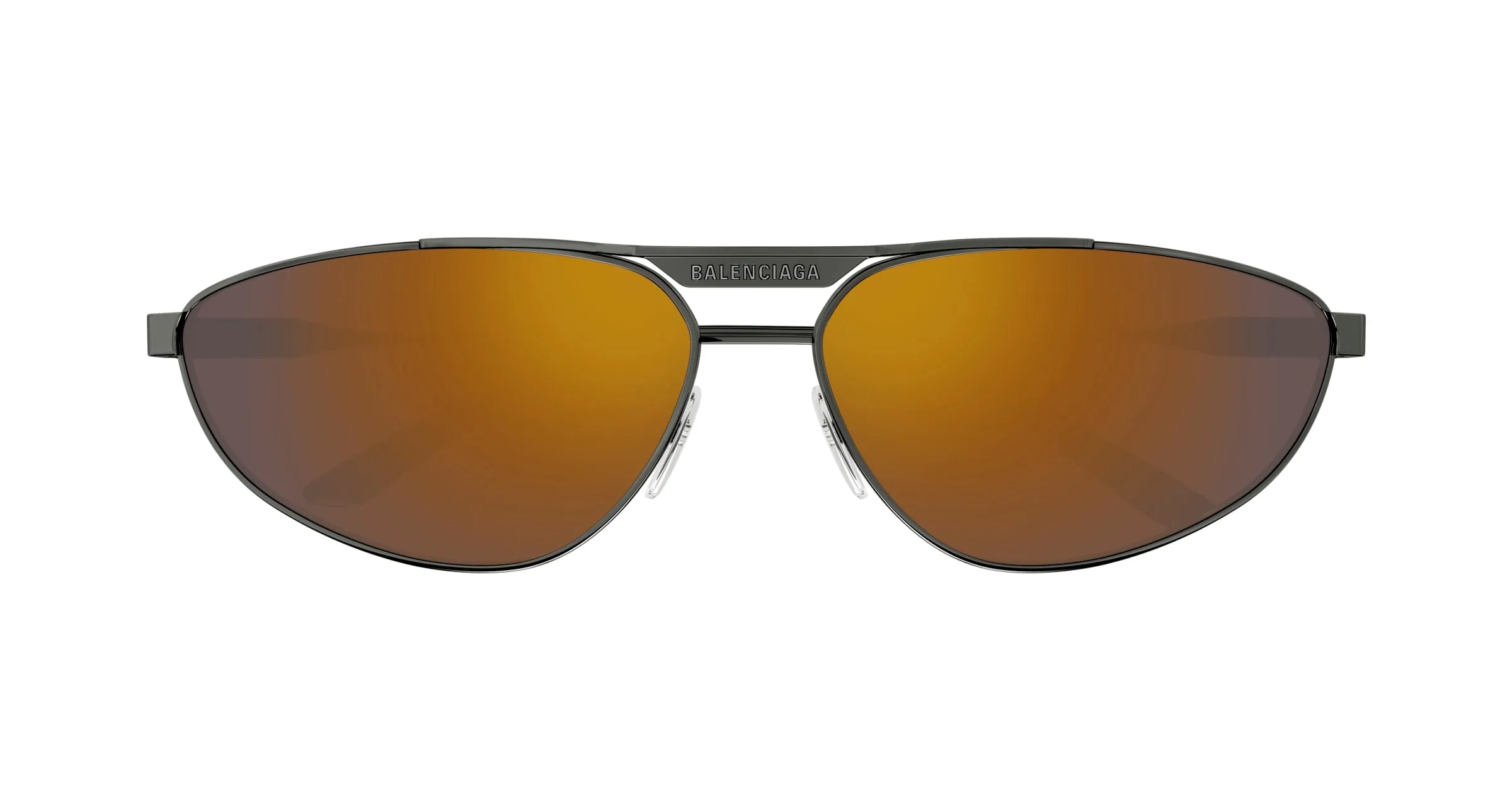 Balenciaga BB0417S 003 Occhiali da sole Acetato Rutenio Bronzo Pilot - immagine 2