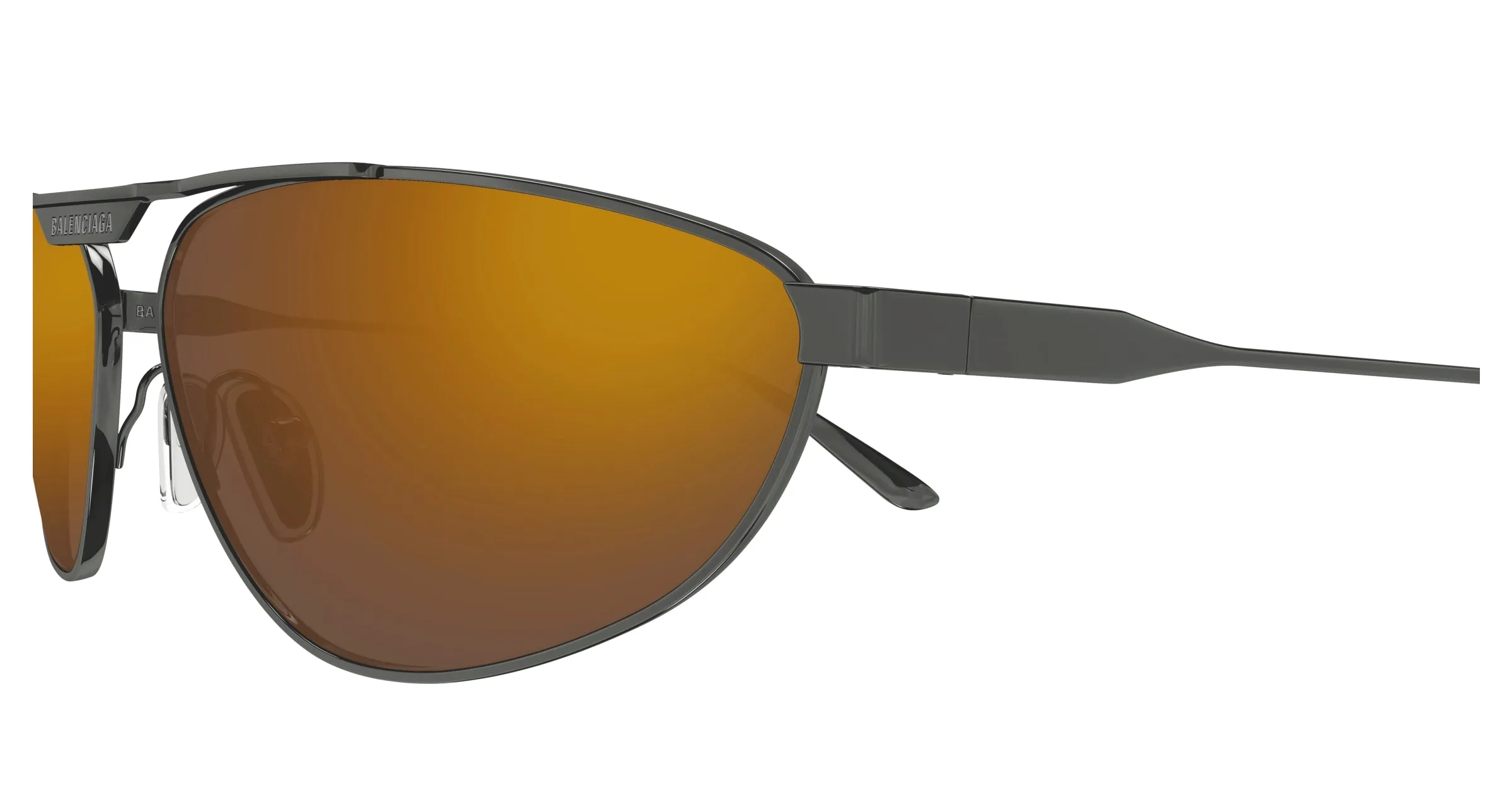 Balenciaga BB0417S 003 Occhiali da sole Acetato Rutenio Bronzo Pilot - immagine 3