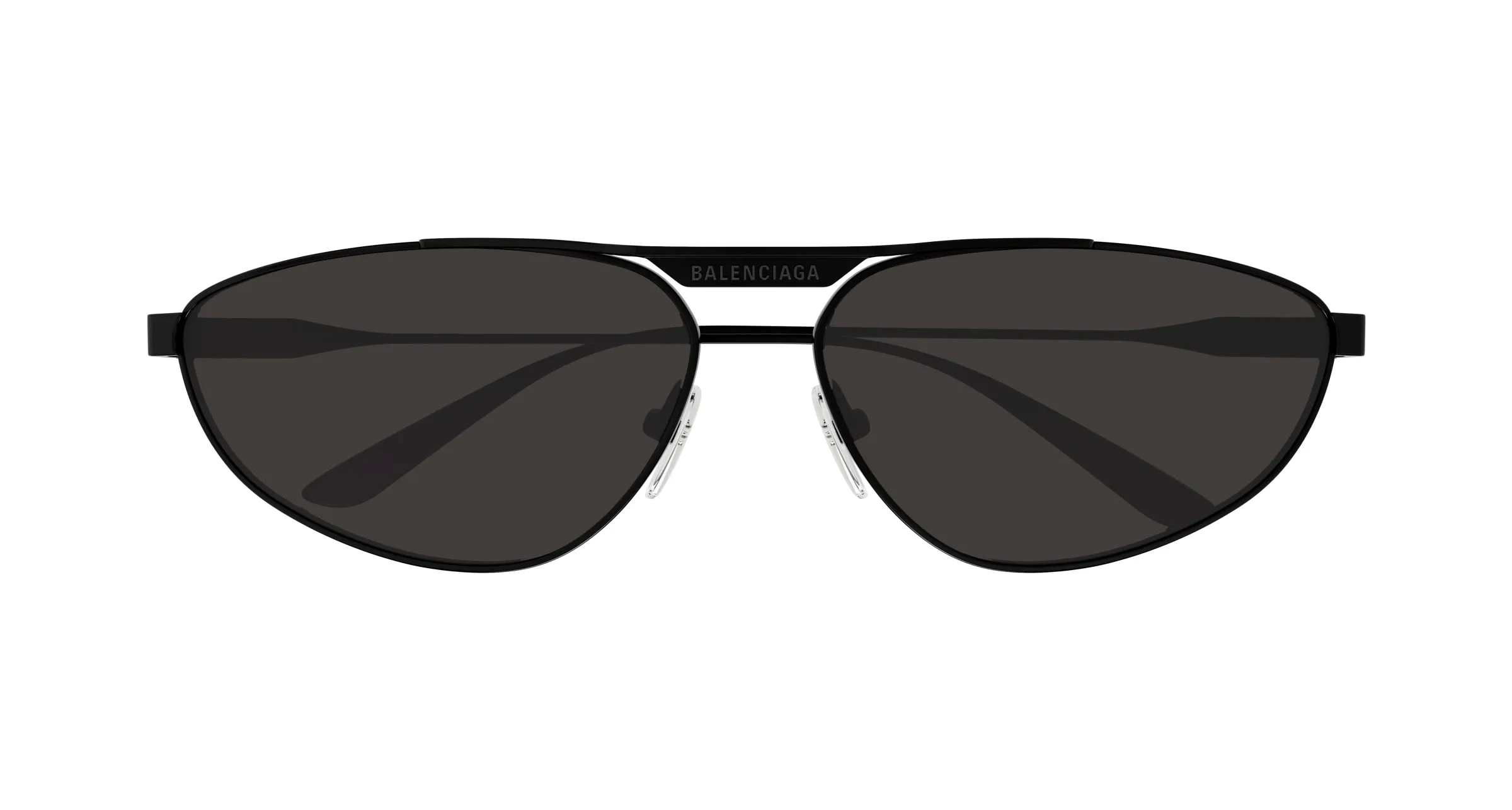 Balenciaga BB0417S 001 Occhiali da sole Acetato Nero Grigio Pilot - immagine 2
