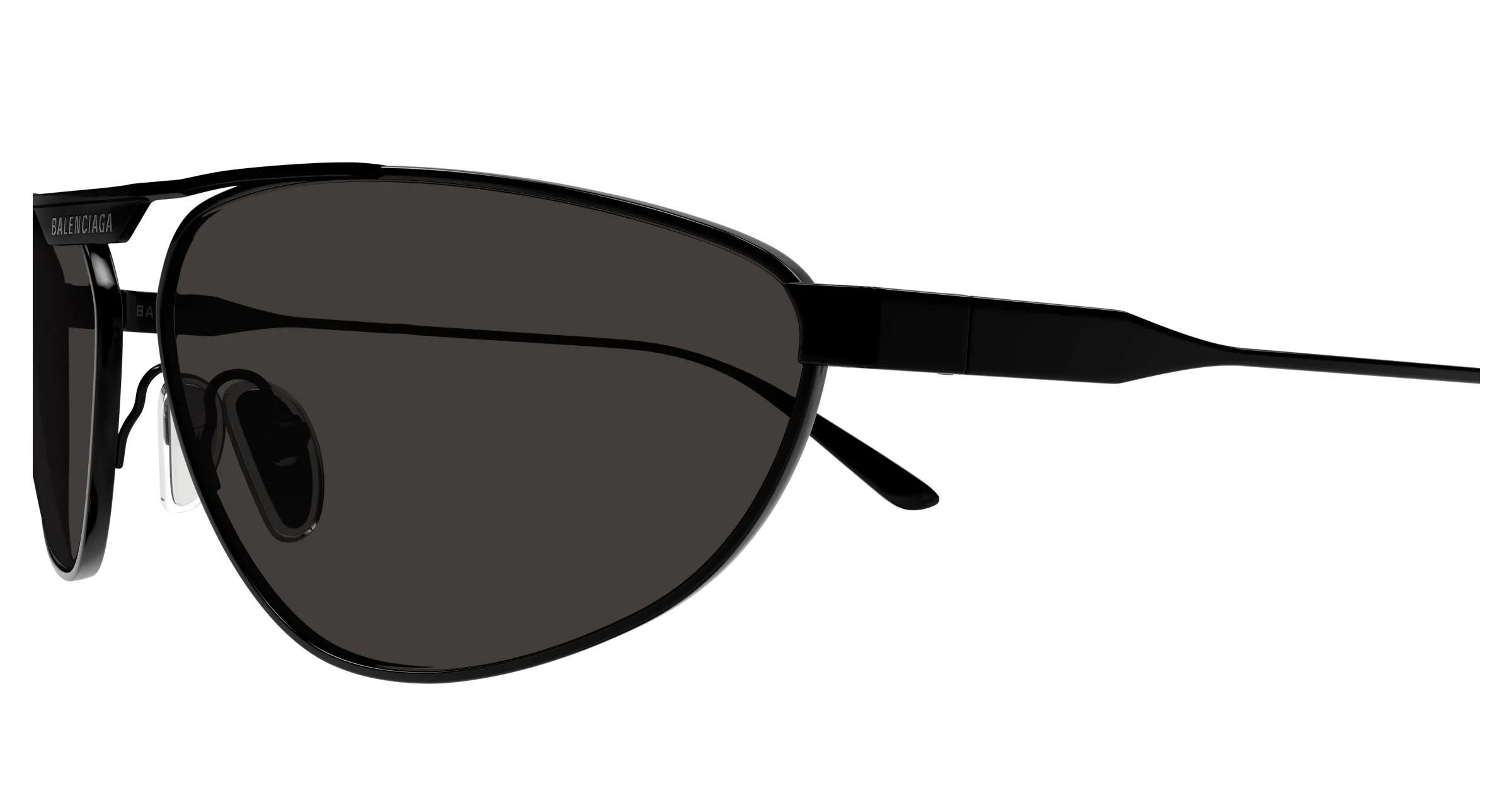 Balenciaga BB0417S 001 Occhiali da sole Acetato Nero Grigio Pilot - immagine 3