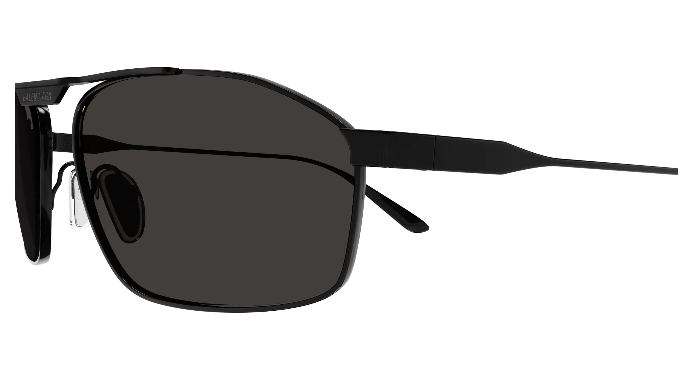 Balenciaga BB0416S 001 Occhiali da sole Acetato Nero Grigio Pilot - immagine 3
