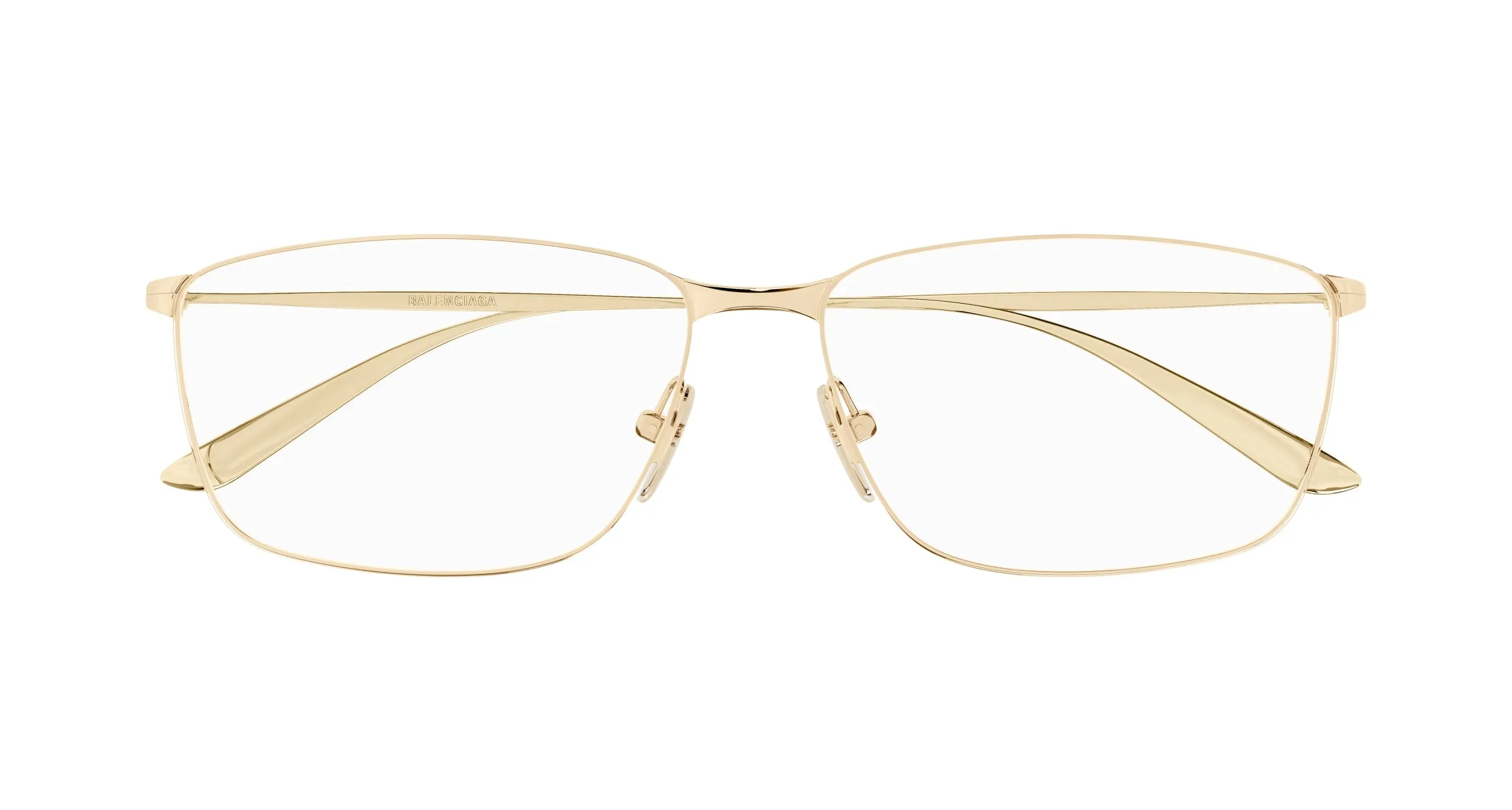 Balenciaga BB0415O 003 Montature da vista Acetato Oro Trasparente Squadrata - immagine 2