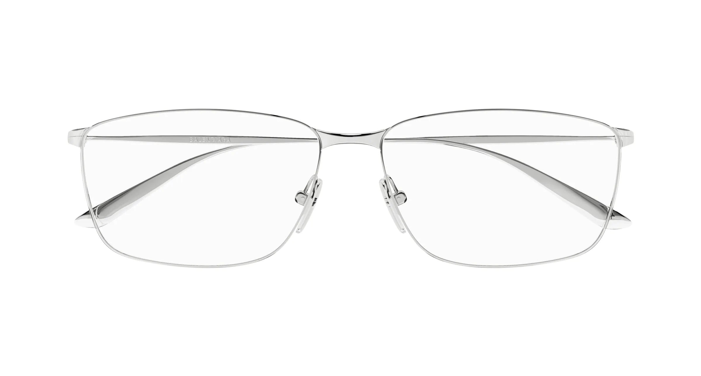 Balenciaga BB0415O 002 Montature da vista Acetato Argento Trasparente Squadrata - immagine 2