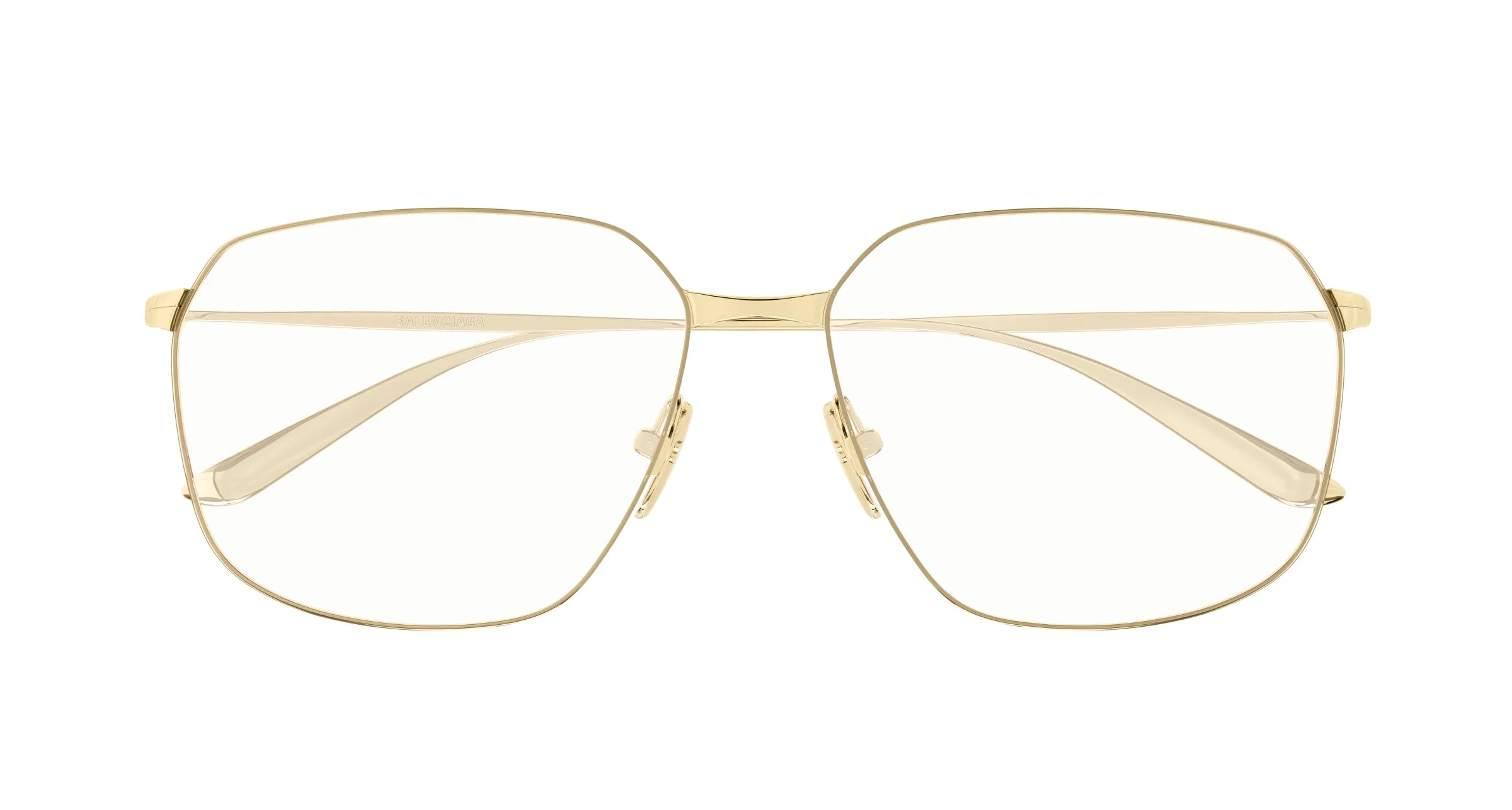 Balenciaga BB0414O 004 Montature da vista Acetato Oro Trasparente Squadrata - immagine 2