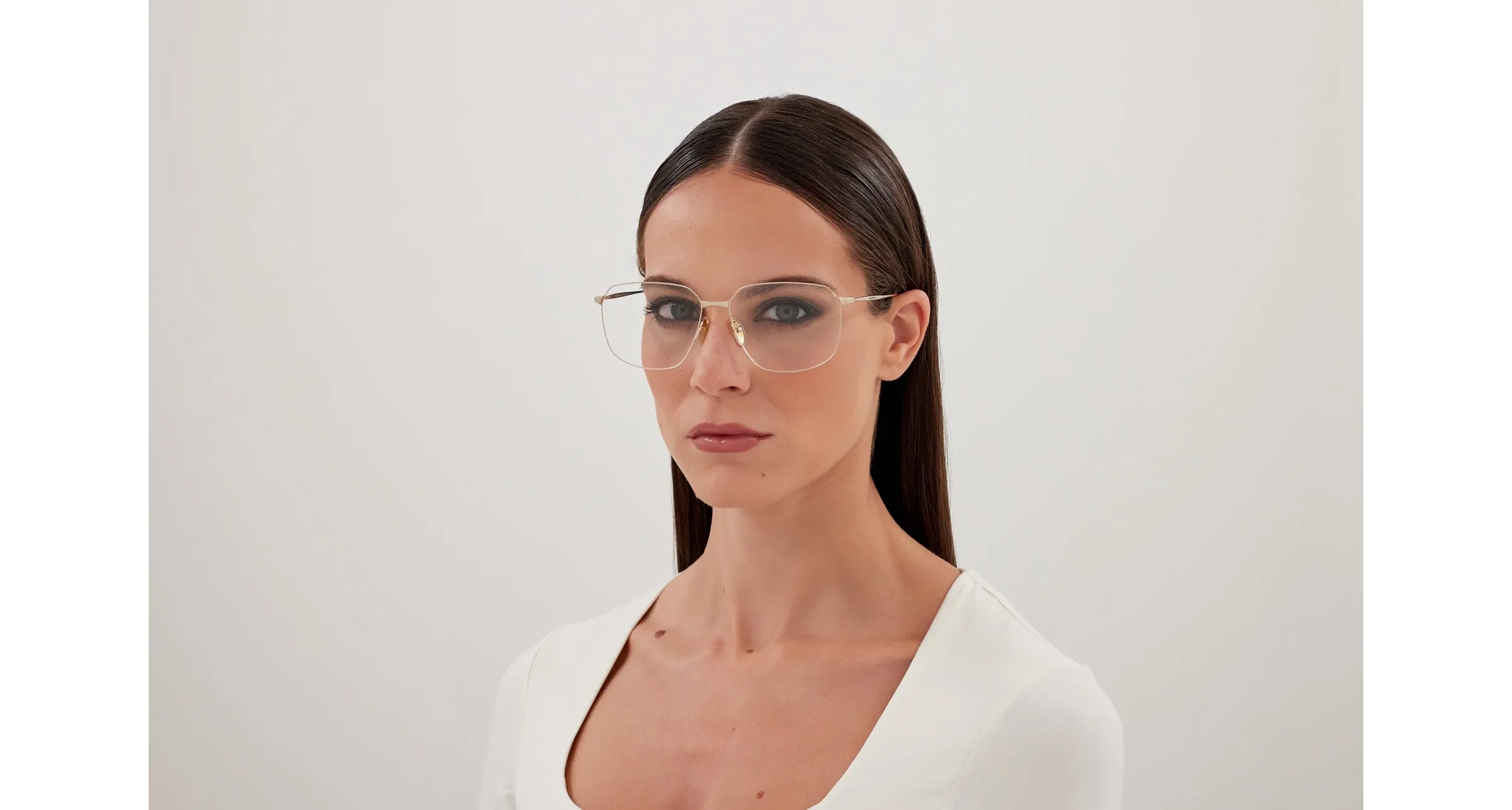 Balenciaga BB0414O 004 Montature da vista Acetato Oro Trasparente Squadrata - immagine 4