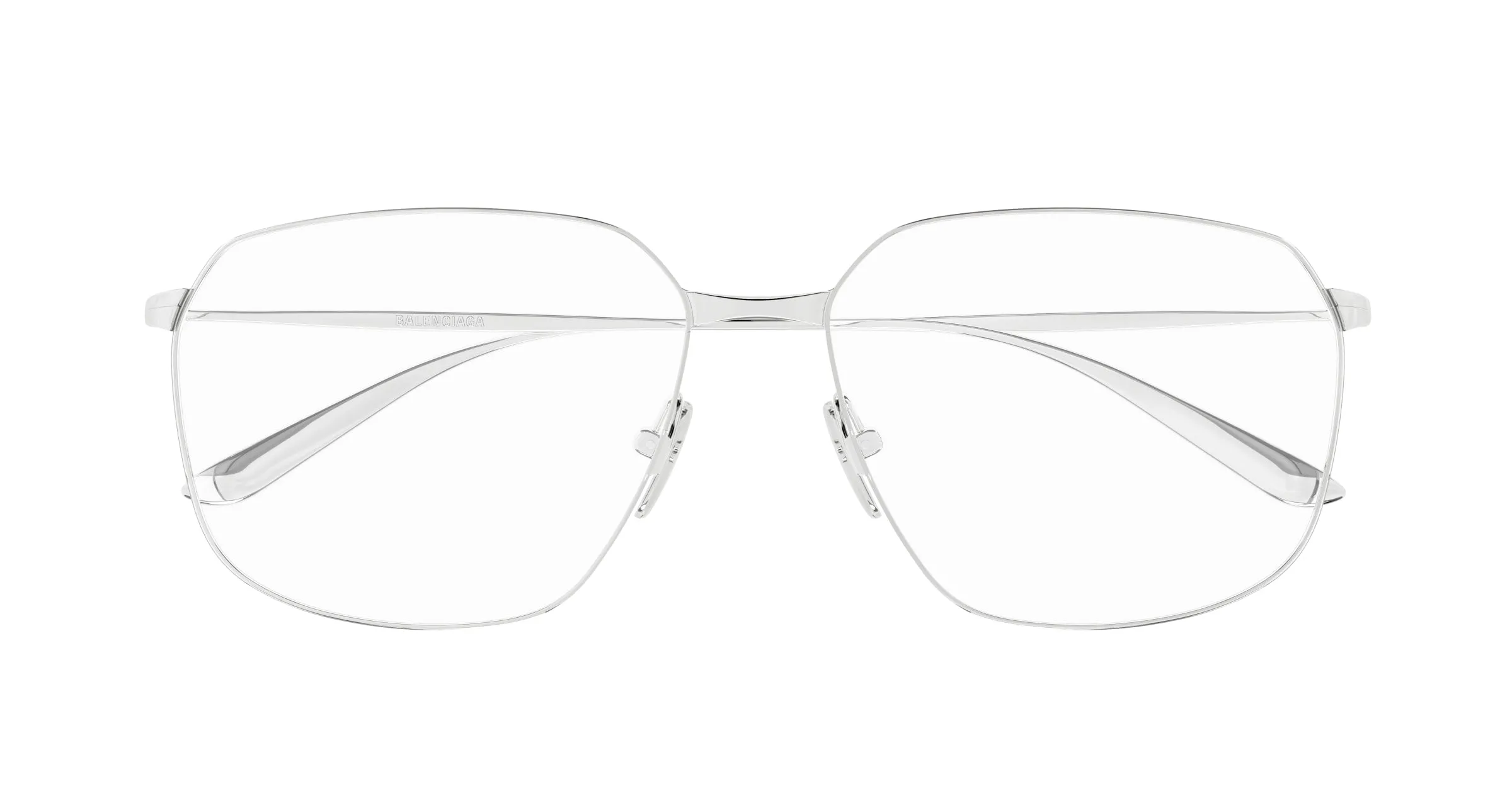 Balenciaga BB0414O 002 Montature da vista Acetato Argento Trasparente Squadrata - immagine 2