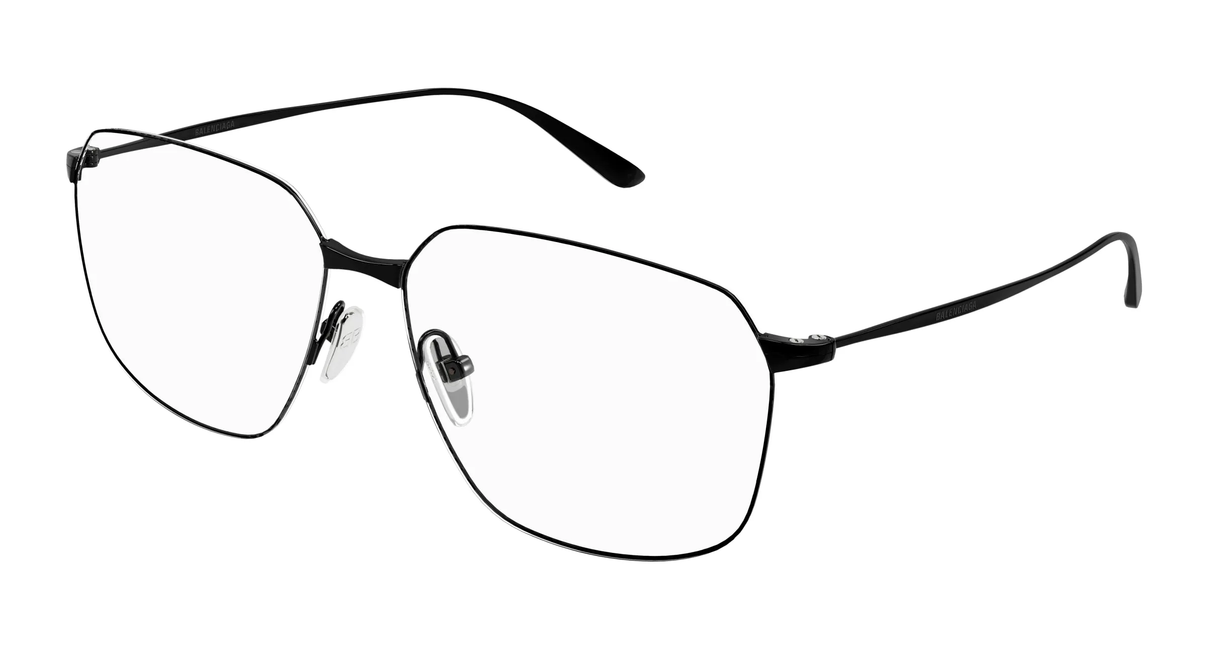 Balenciaga BB0414O 001 Montature da vista Acetato Nero Trasparente Squadrata - immagine 1